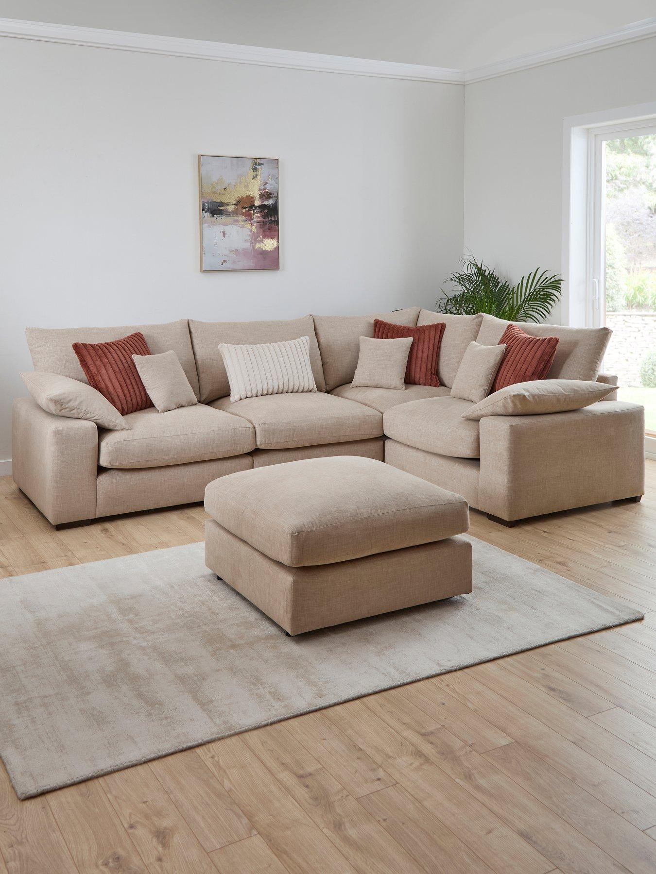 Very Home Aston Rev Double Arm Modular Corner Group Sofa with Footstool - Made to Order in the UK