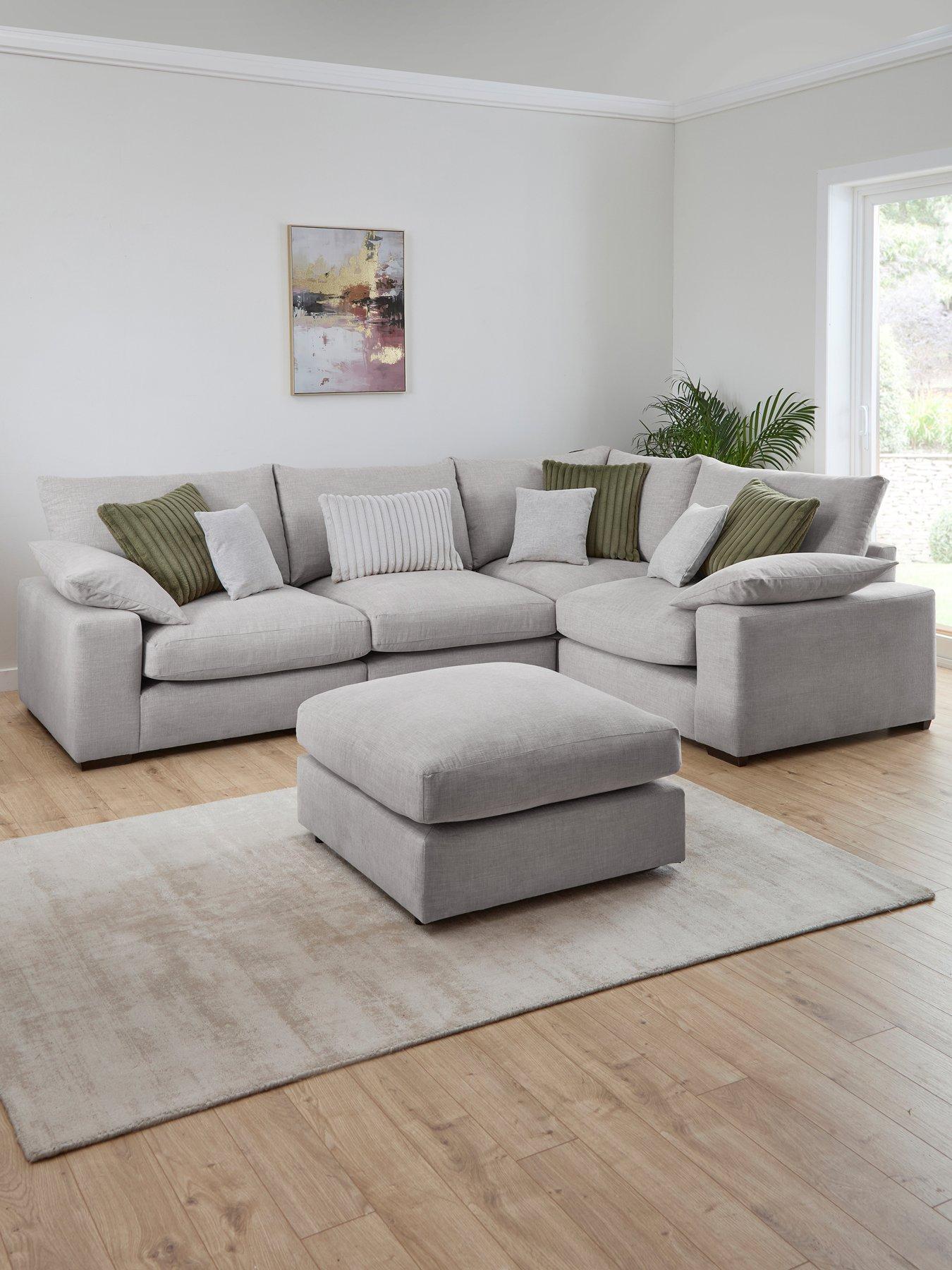 undefined Aston Rev Double Arm Mod Corner With Footstool - Made to Order in the UK