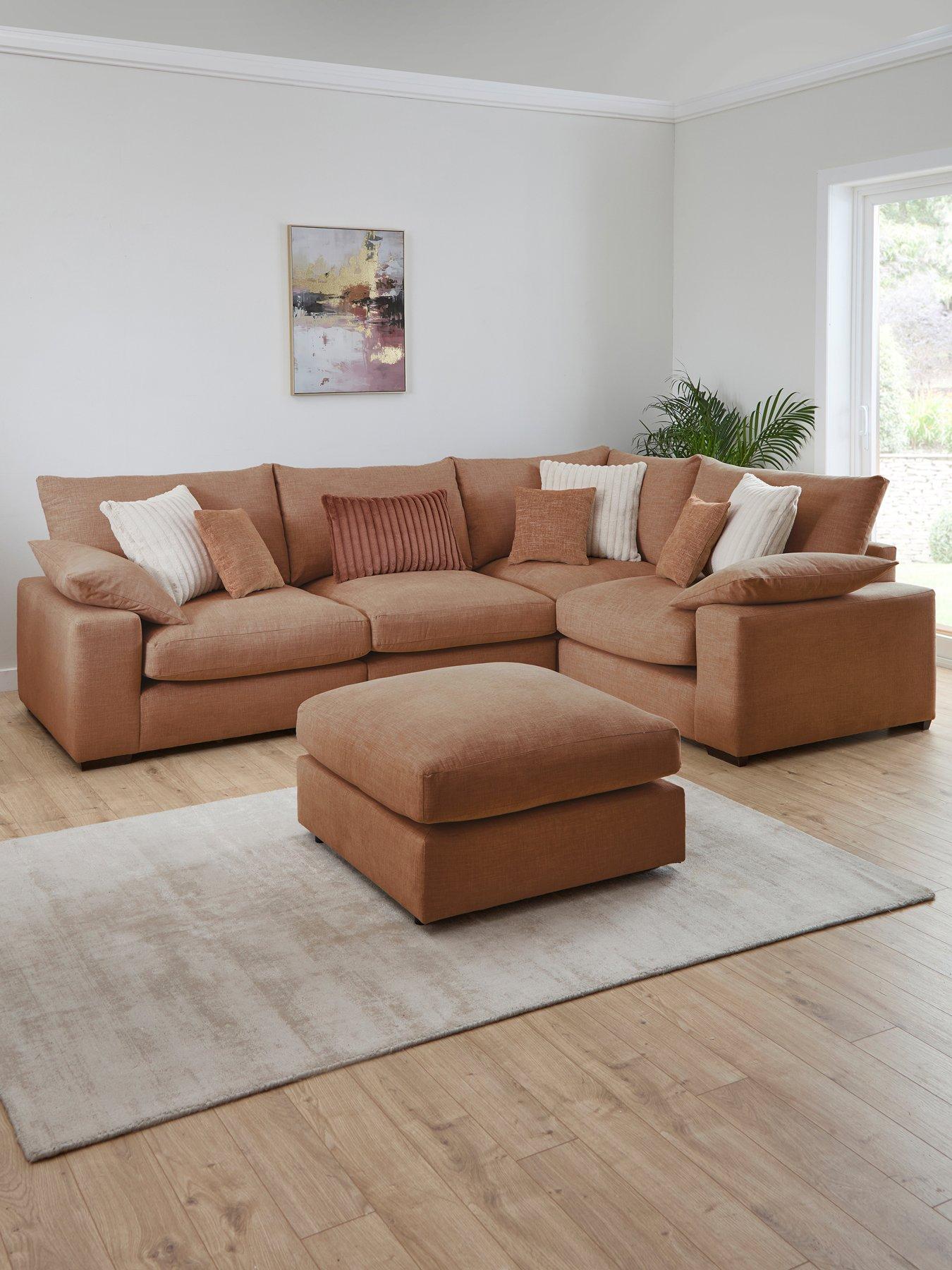 Very Home Aston Rev Double Arm Modular Corner Group Sofa with Footstool - Made to Order in the UK