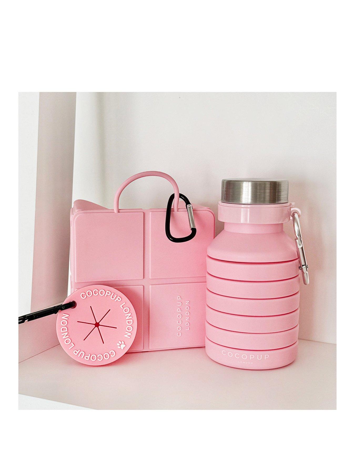 Cocopup Travel Bundle -Pink Water Bottle, Poop Pocket, Foldable Bowl