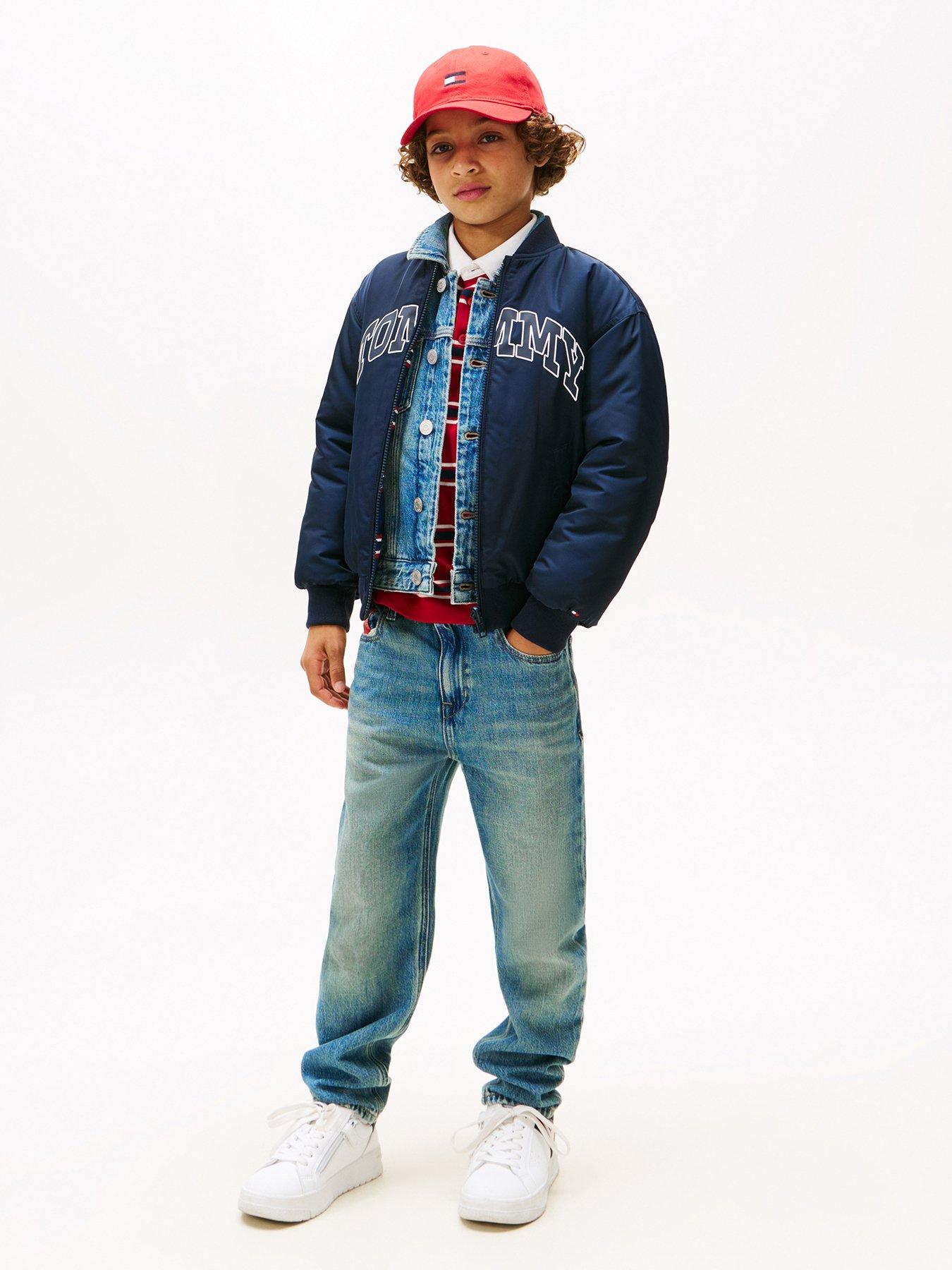 Image 4 of 5 of Tommy Hilfiger Boys Varsity Reversible Bomber - Night Navy