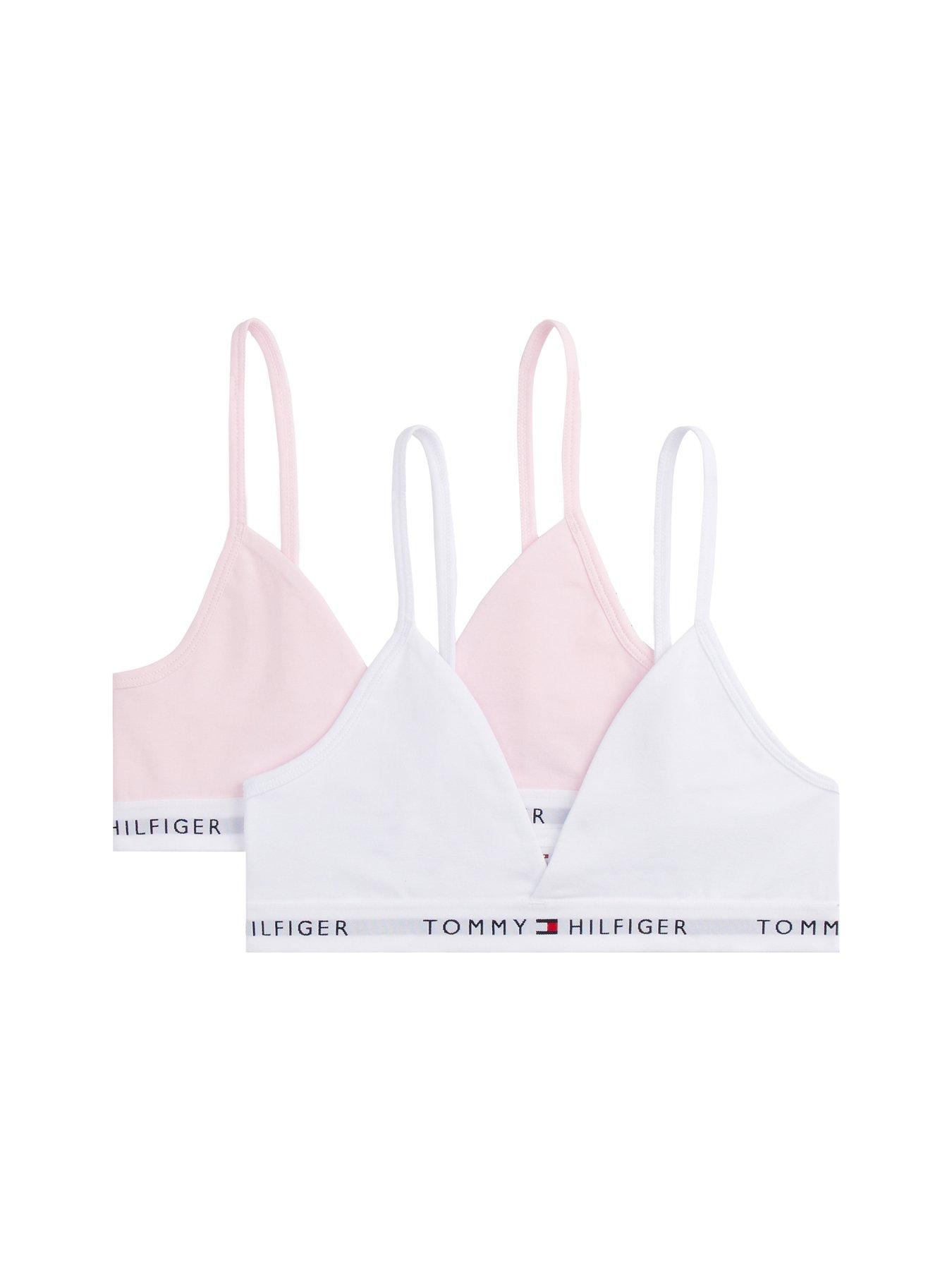 undefined Girls 2 Pack Triangle Bralette - Light Pink / White