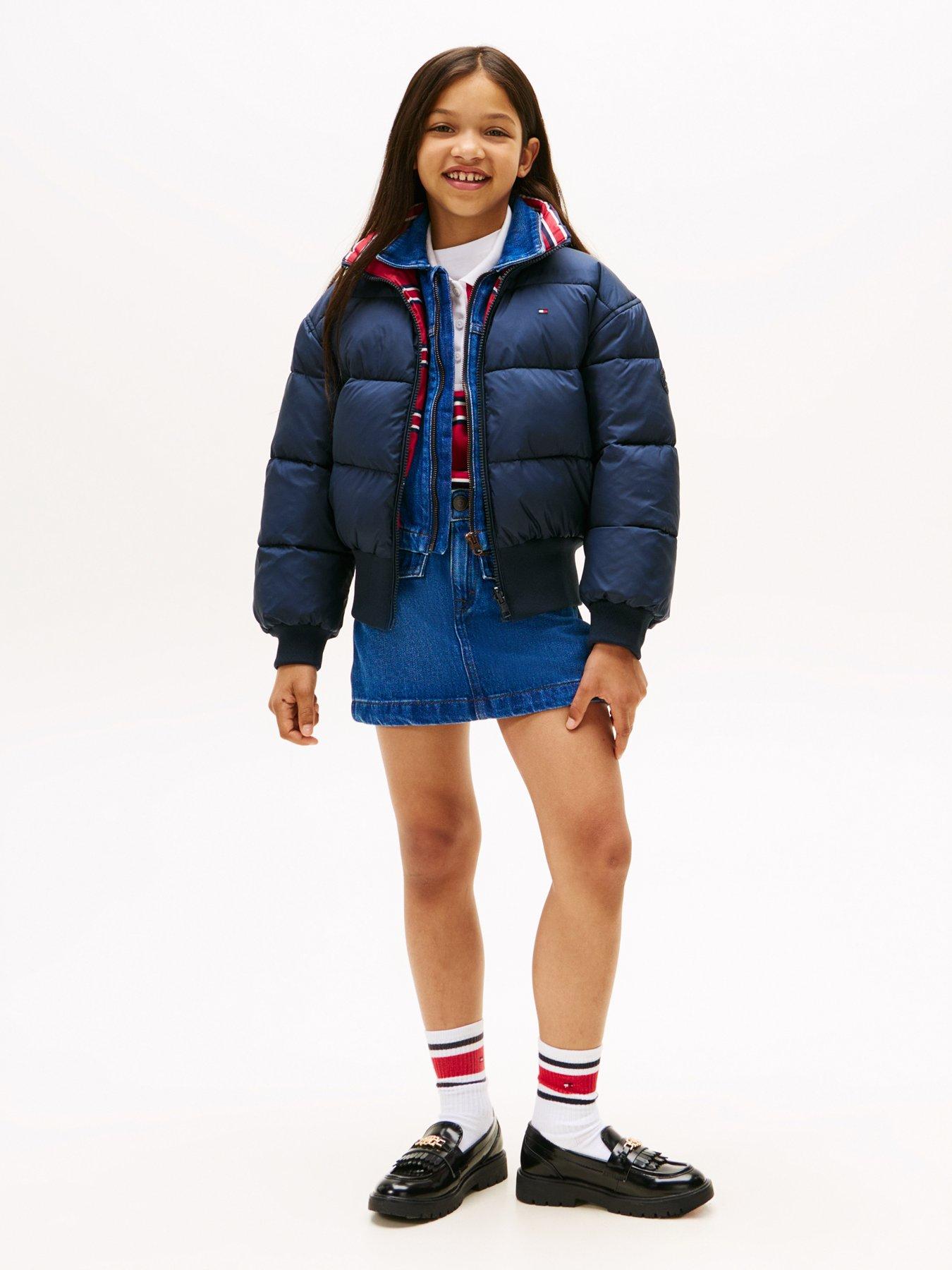 Image 3 of 6 of Tommy Hilfiger Girls Reversible Padded Bomber Jacket - Night Navy