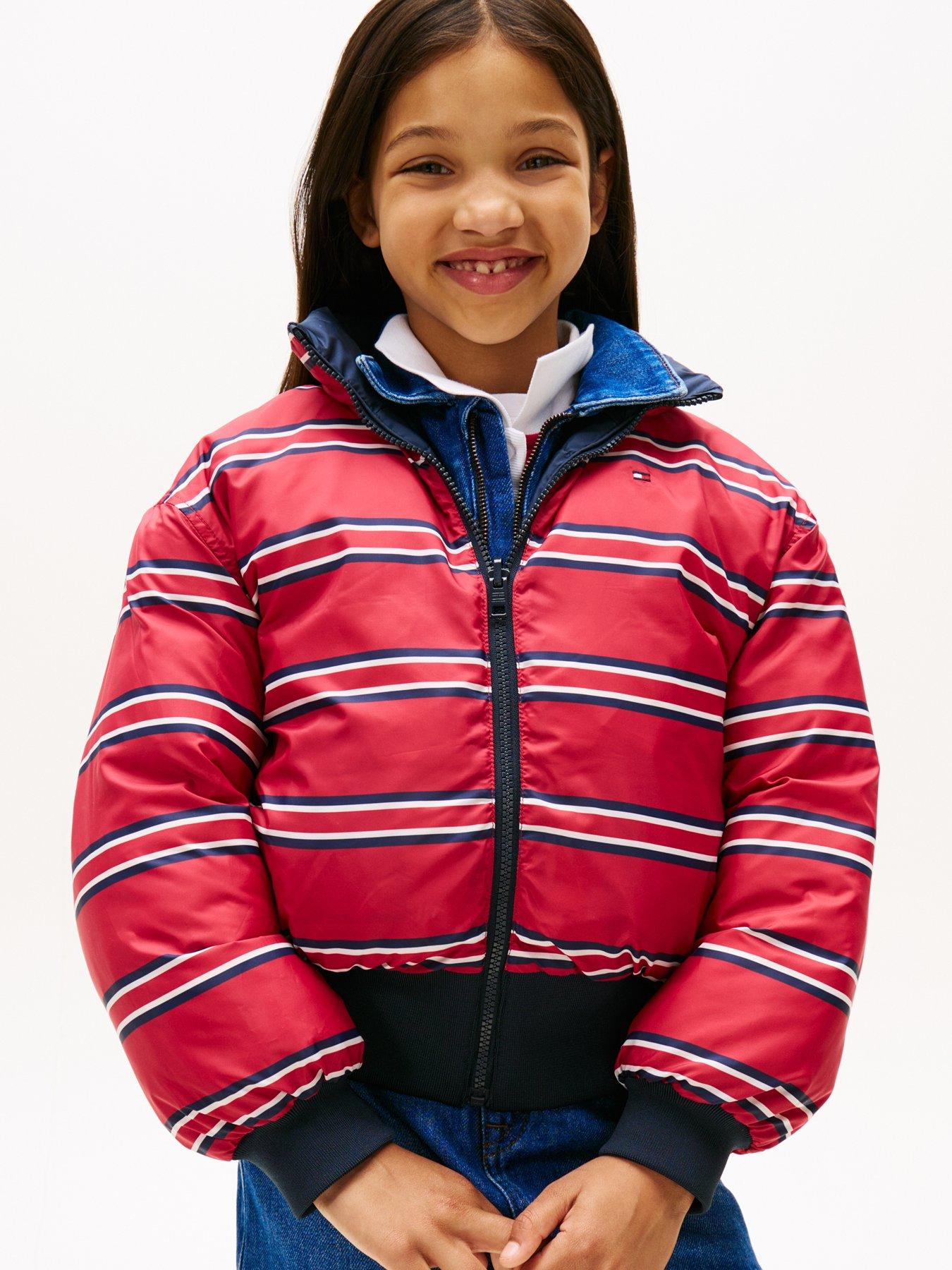 Image 4 of 6 of Tommy Hilfiger Girls Reversible Padded Bomber Jacket - Night Navy