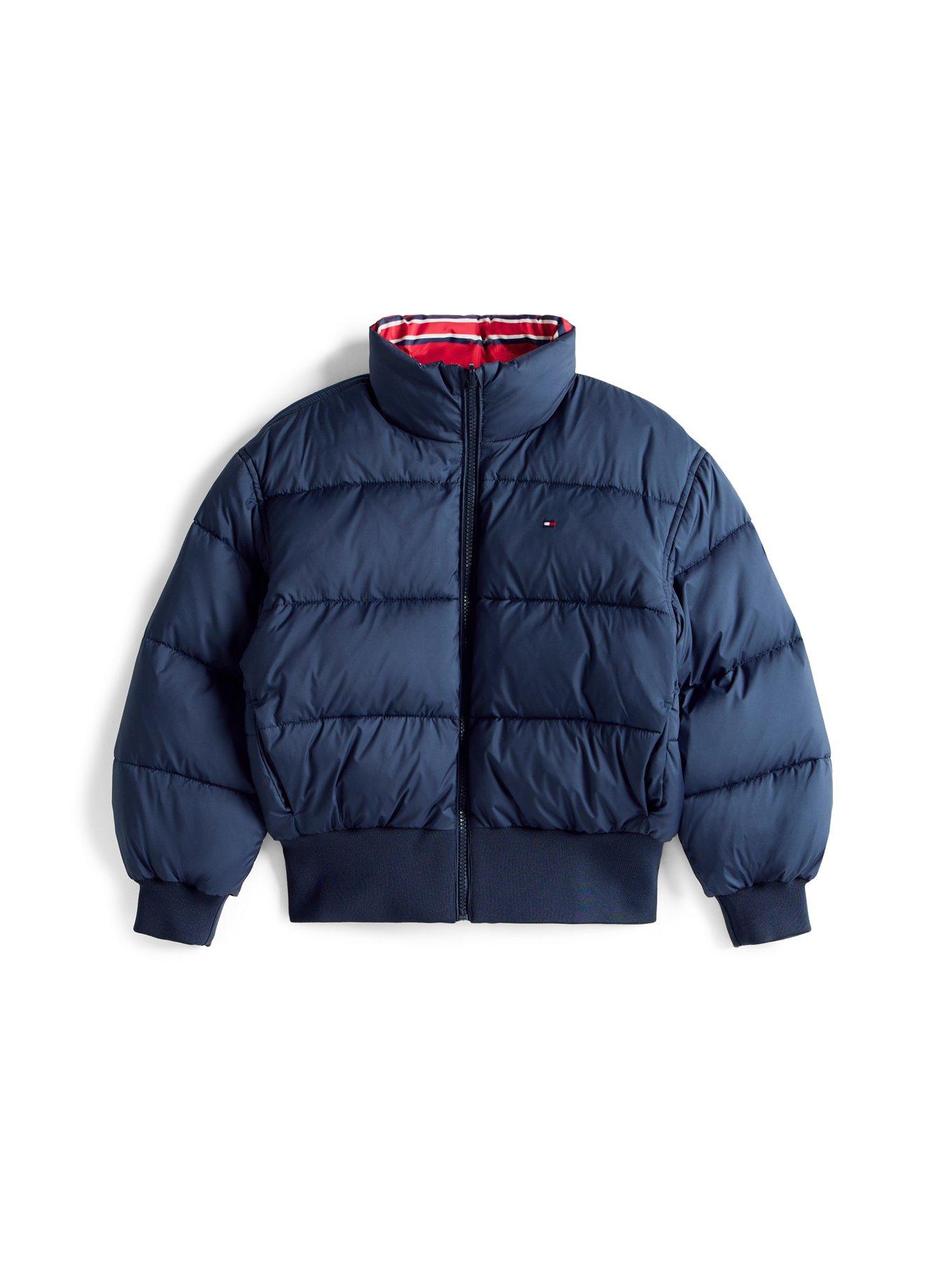 Image 5 of 6 of Tommy Hilfiger Girls Reversible Padded Bomber Jacket - Night Navy