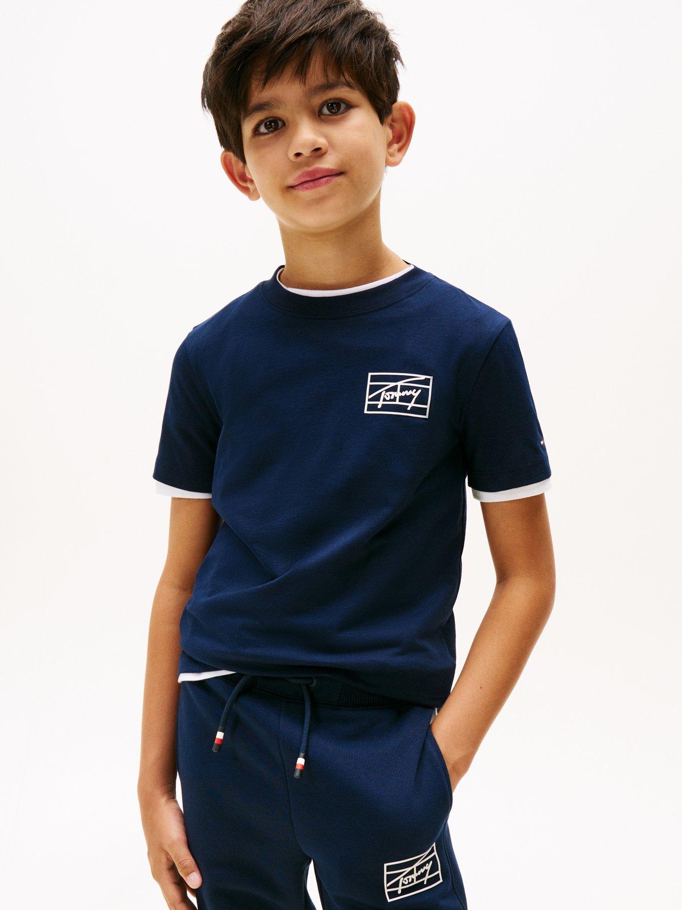 undefined Boys Varsity Print Short Sleeve T-Shirt - Night Navy