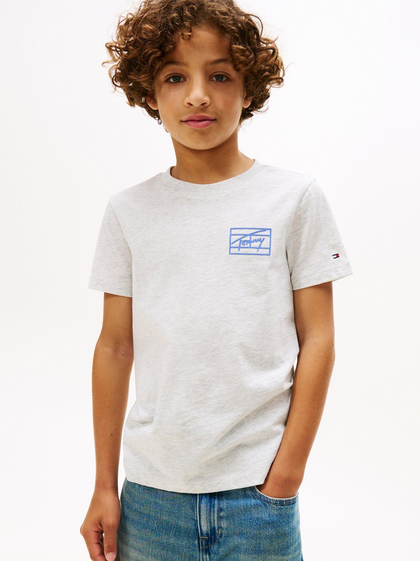 Tommy Hilfiger Boys Varsity Print Short Sleeve T-Shirt - Heather