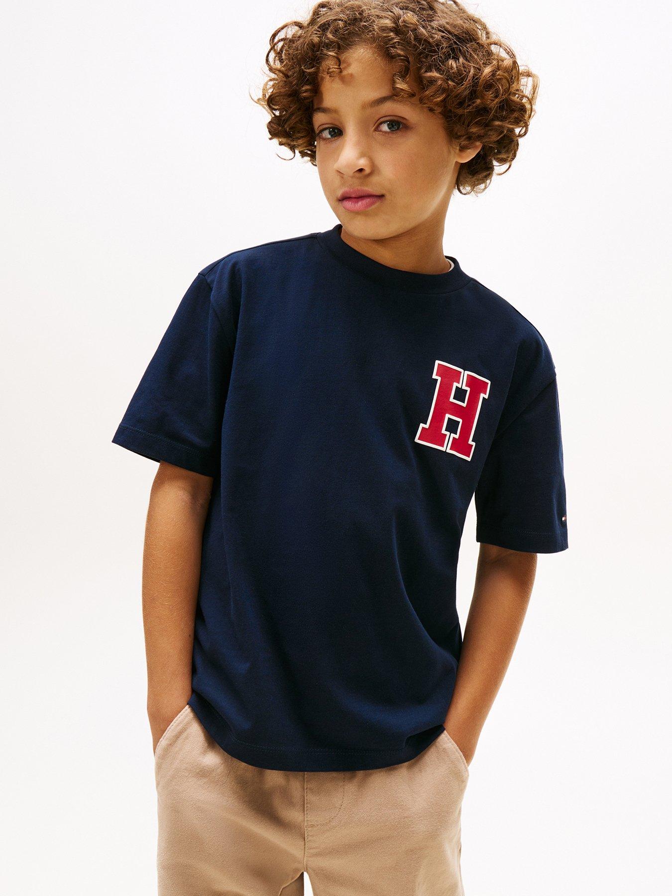 Tommy Hilfiger: Boys Varsity Front Back Print Short Sleeve T-Shirt - Night Navy