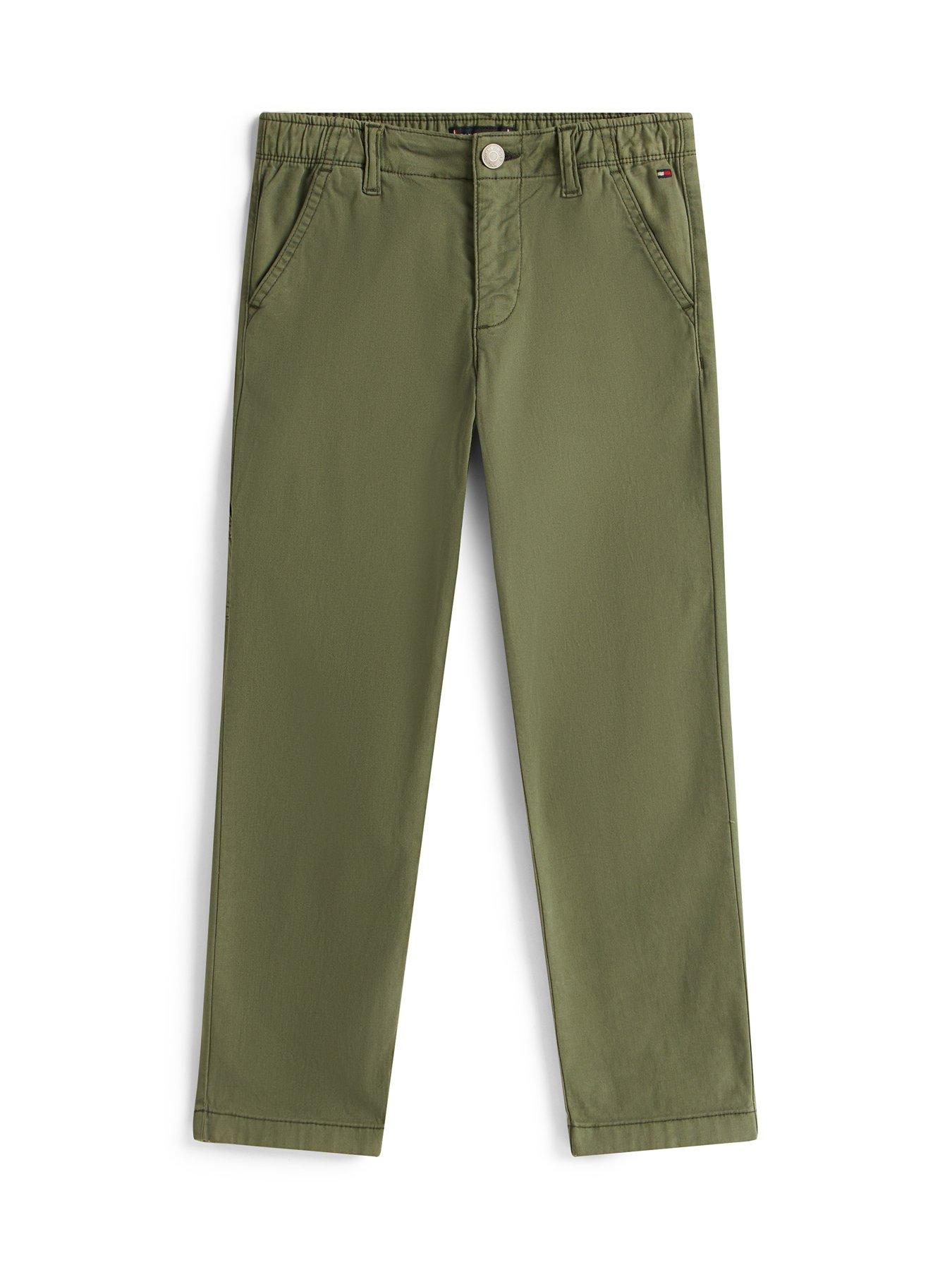 Tommy Hilfiger Boys Herringbone Worker Pants - Green