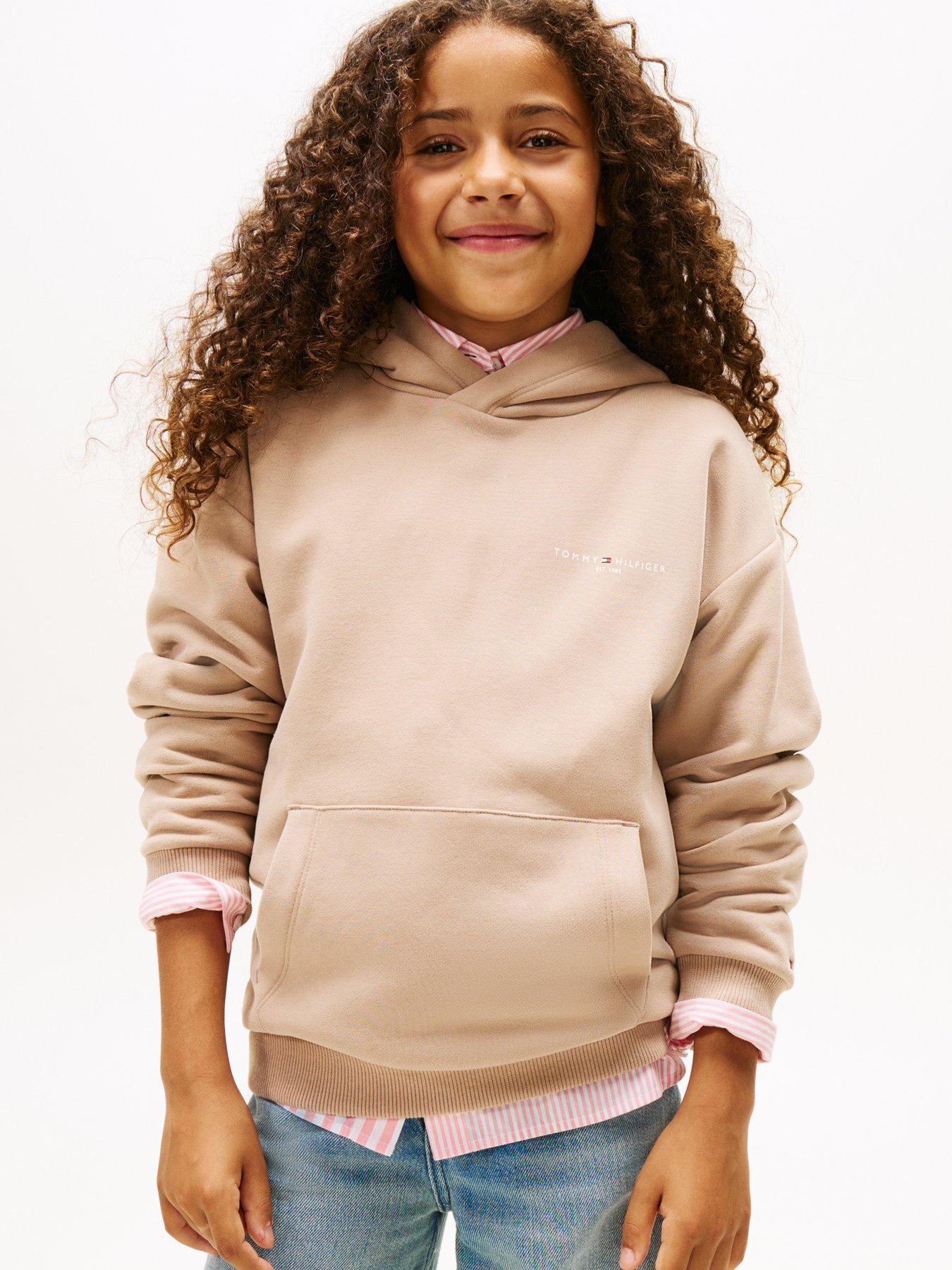 Tommy Hilfiger Kids Mini Corp Hoodie, Beige, Size 8 Years
