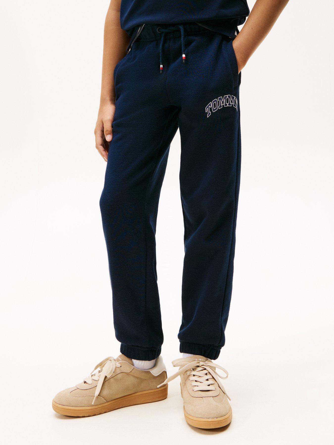 Tommy Hilfiger Boys Varsity Raised Print Sweatpants, Navy, Size 12 Years