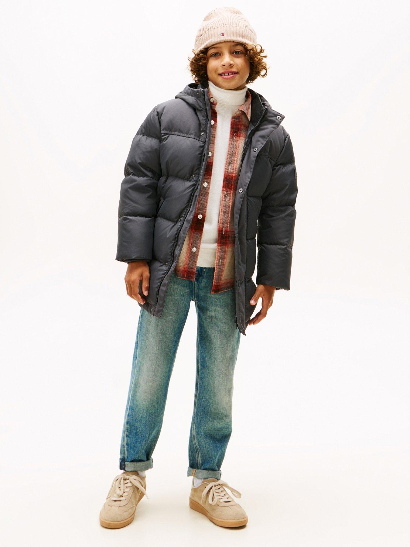 Tommy Hilfiger Boys Mix Media Down Parka - Washed Black