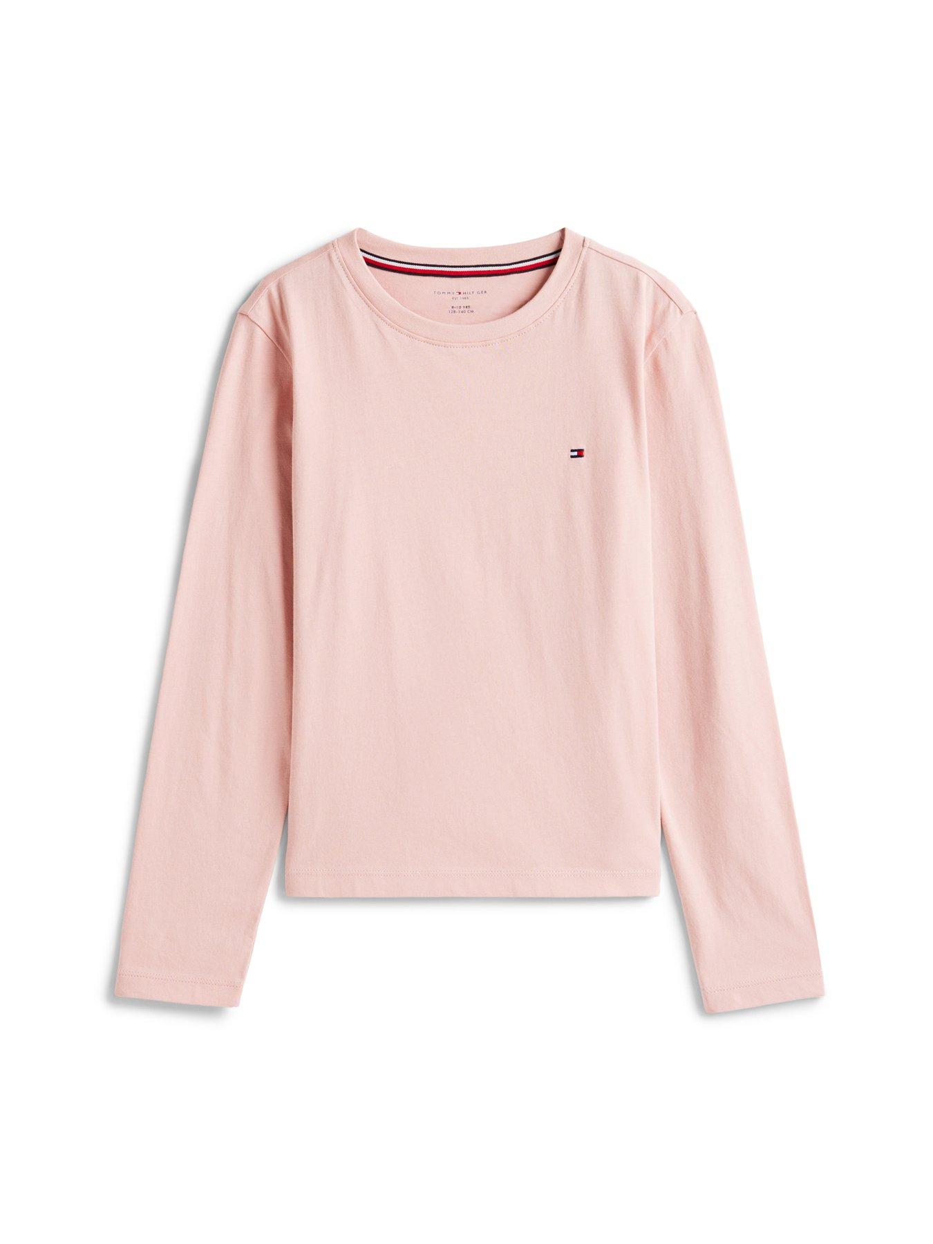 Image 4 of 5 of Tommy Hilfiger Girls Long Sleeve Cuffed Pyjama Set - Pink