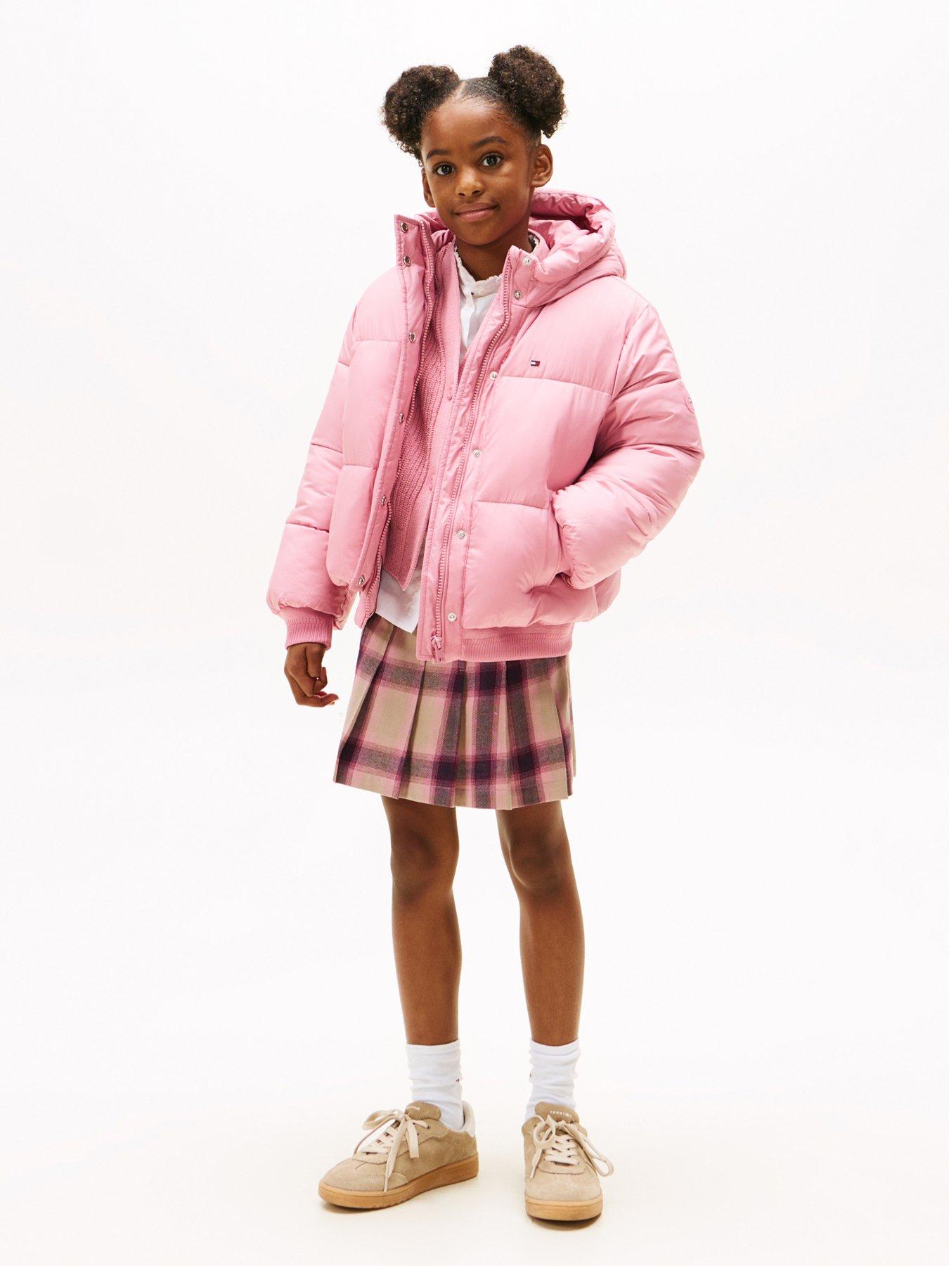 Image 3 of 5 of Tommy Hilfiger Girls Branded Padded Jacket - Mystic Pink