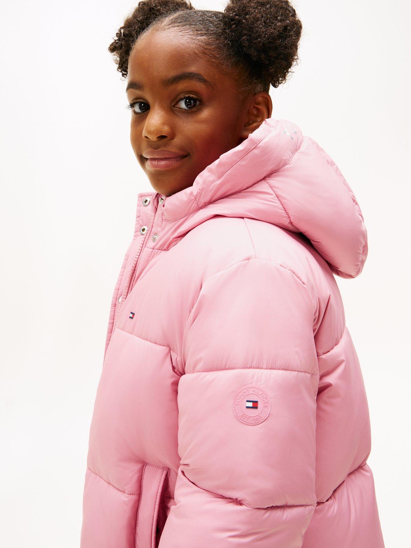 Image 4 of 5 of Tommy Hilfiger Girls Branded Padded Jacket - Mystic Pink