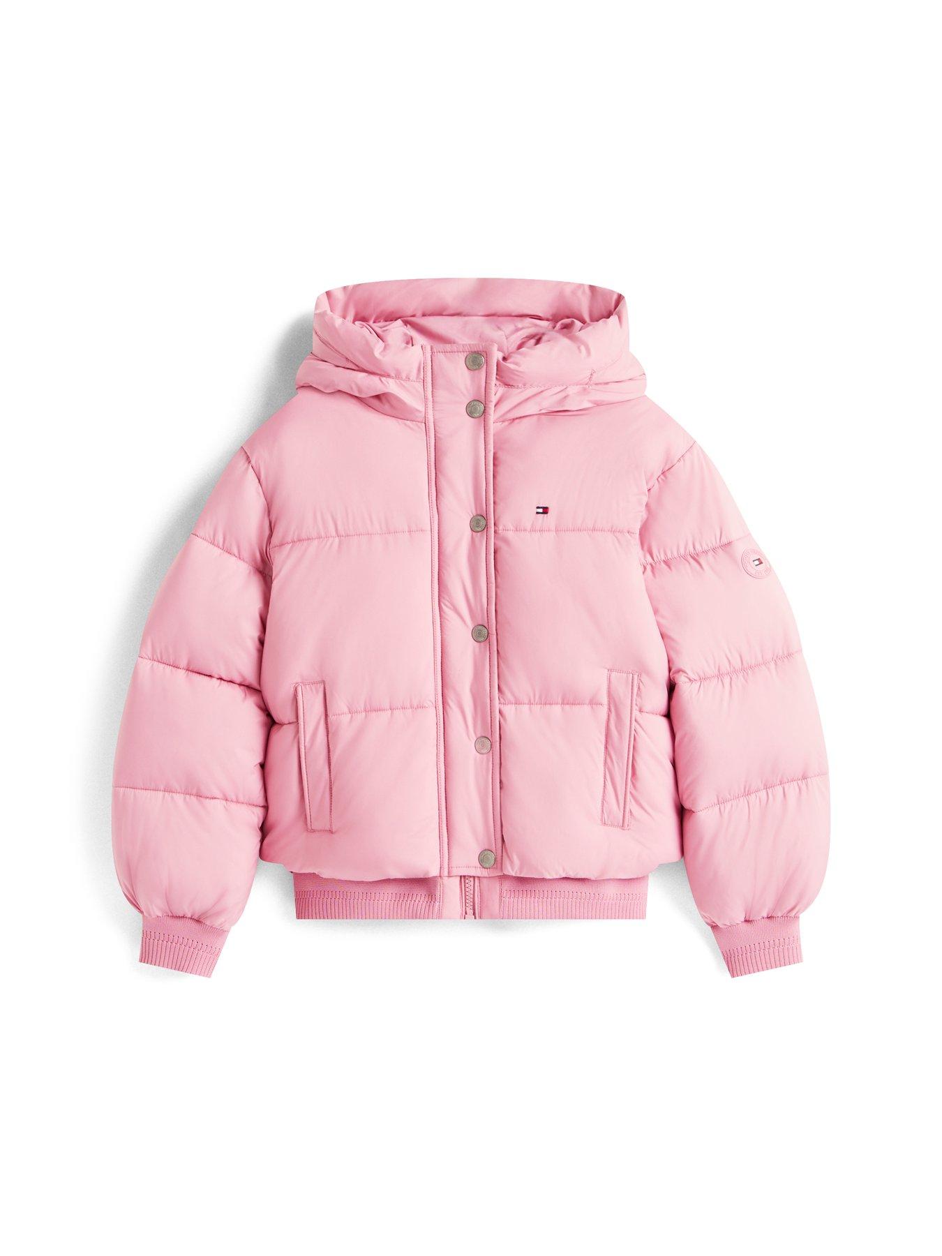 Image 5 of 5 of Tommy Hilfiger Girls Branded Padded Jacket - Mystic Pink