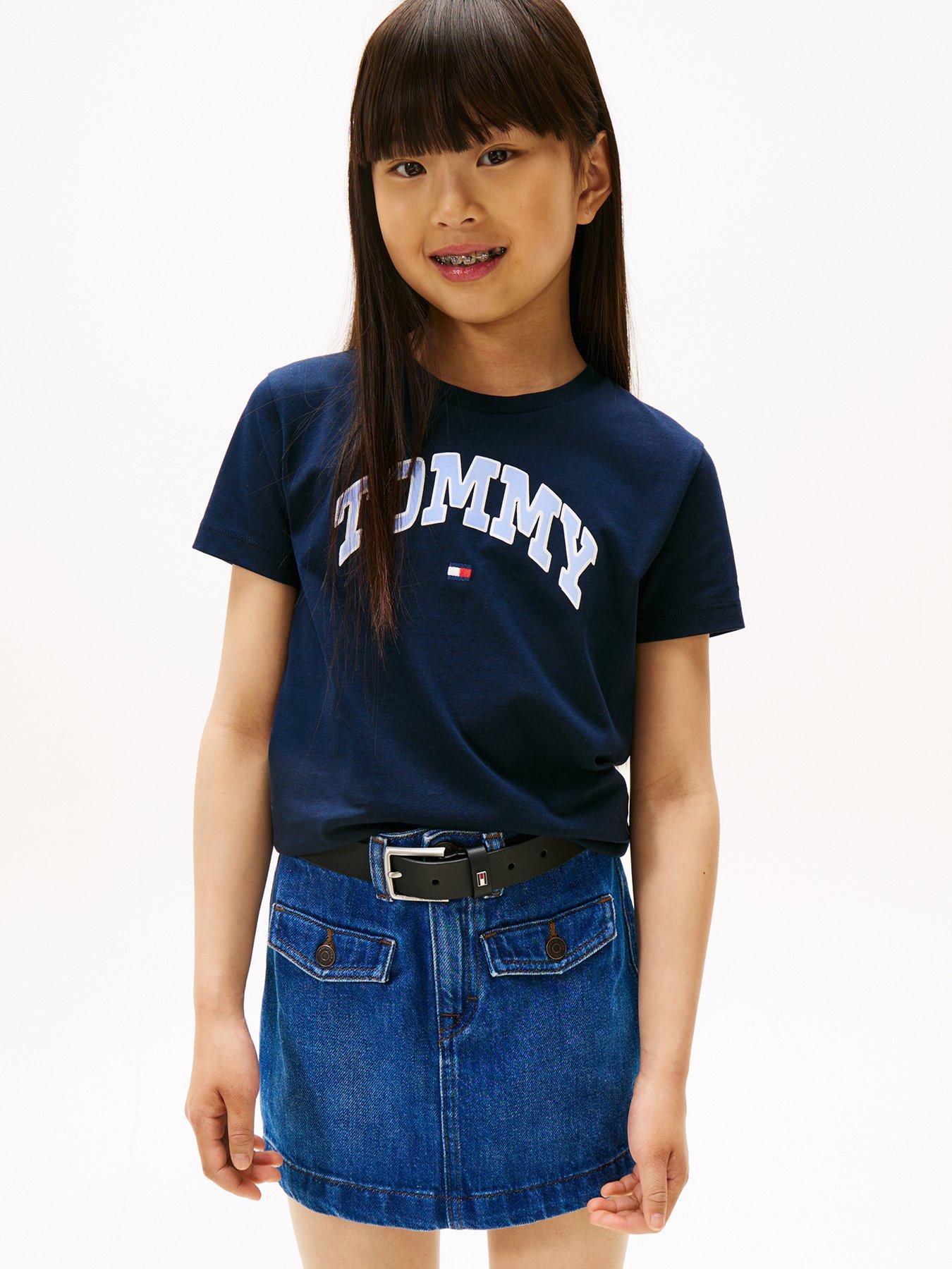 undefined Girls Varsity Sateen Short Sleeve T-Shirt - Night Navy