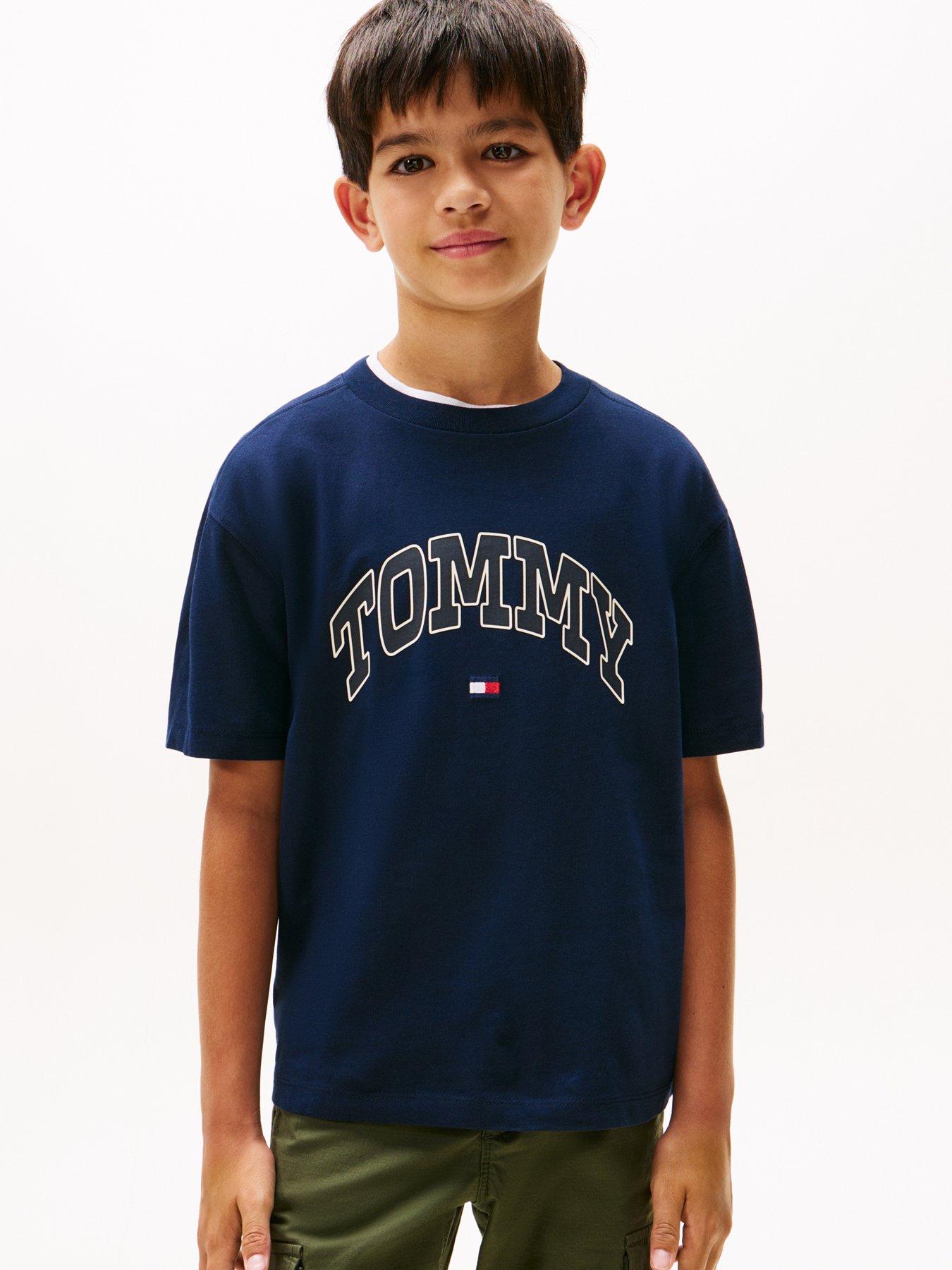 undefined Boys Varsity Raised Print Short Sleeve T-Shirt - Night Navy