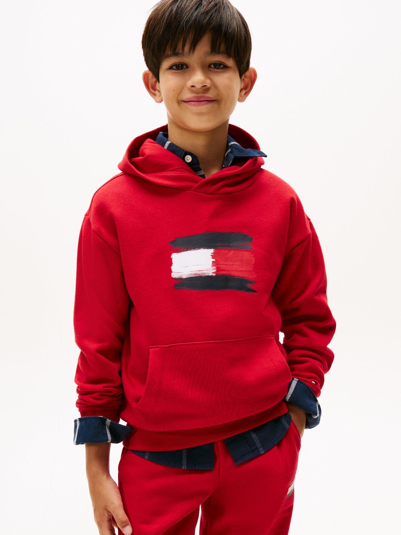 undefined Boys Flag Hoodie - Medium Red