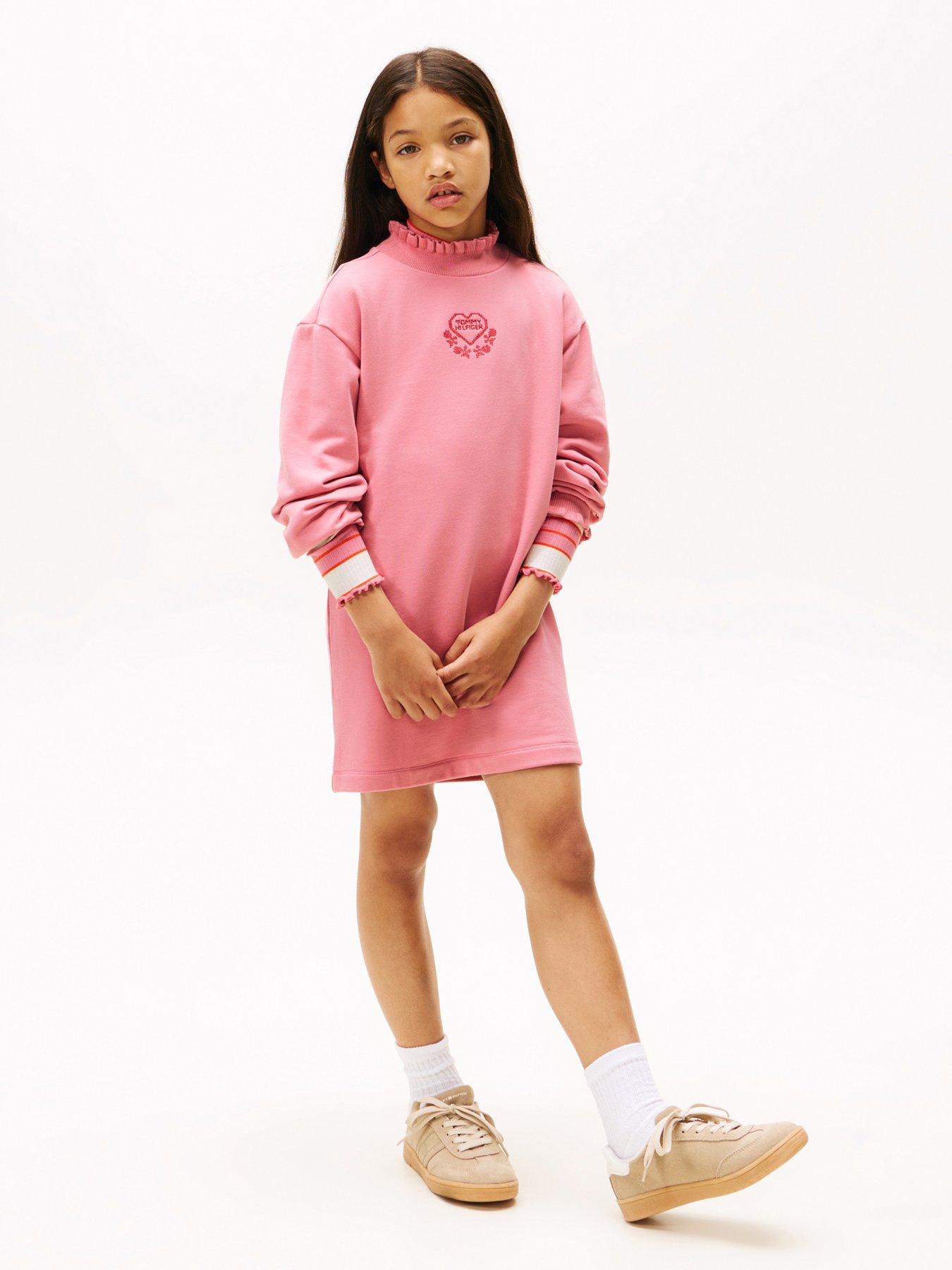 Tommy Hilfiger Girls Long Sleeve Sweater Dress - Mystic Pink