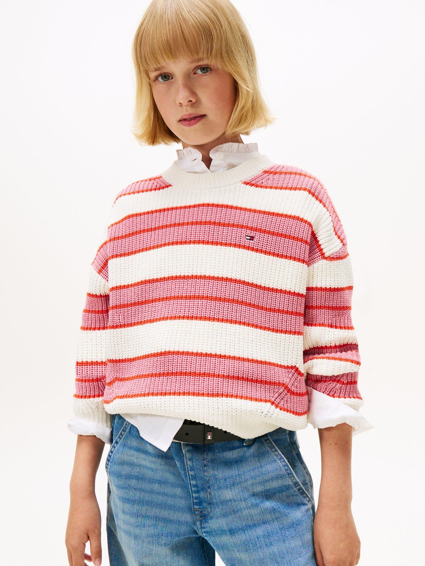 Tommy Hilfiger Girls Stripe Chenille Sweater - Multi