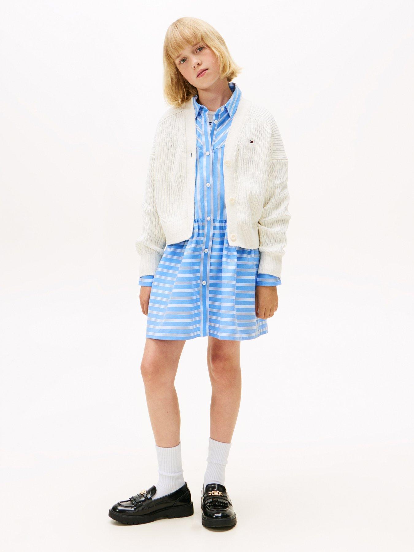 Image 3 of 5 of Tommy Hilfiger Girls Chenille Cardigan - Off White