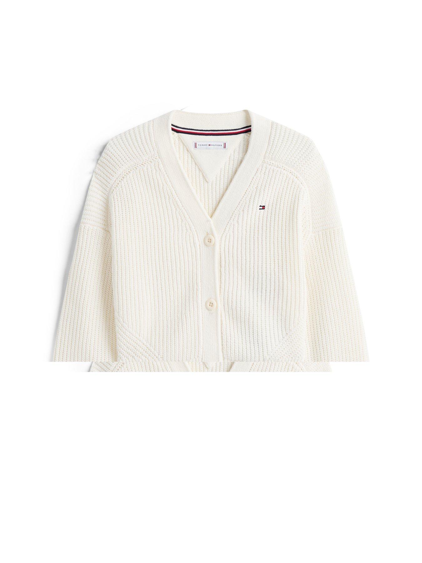 Image 5 of 5 of Tommy Hilfiger Girls Chenille Cardigan - Off White