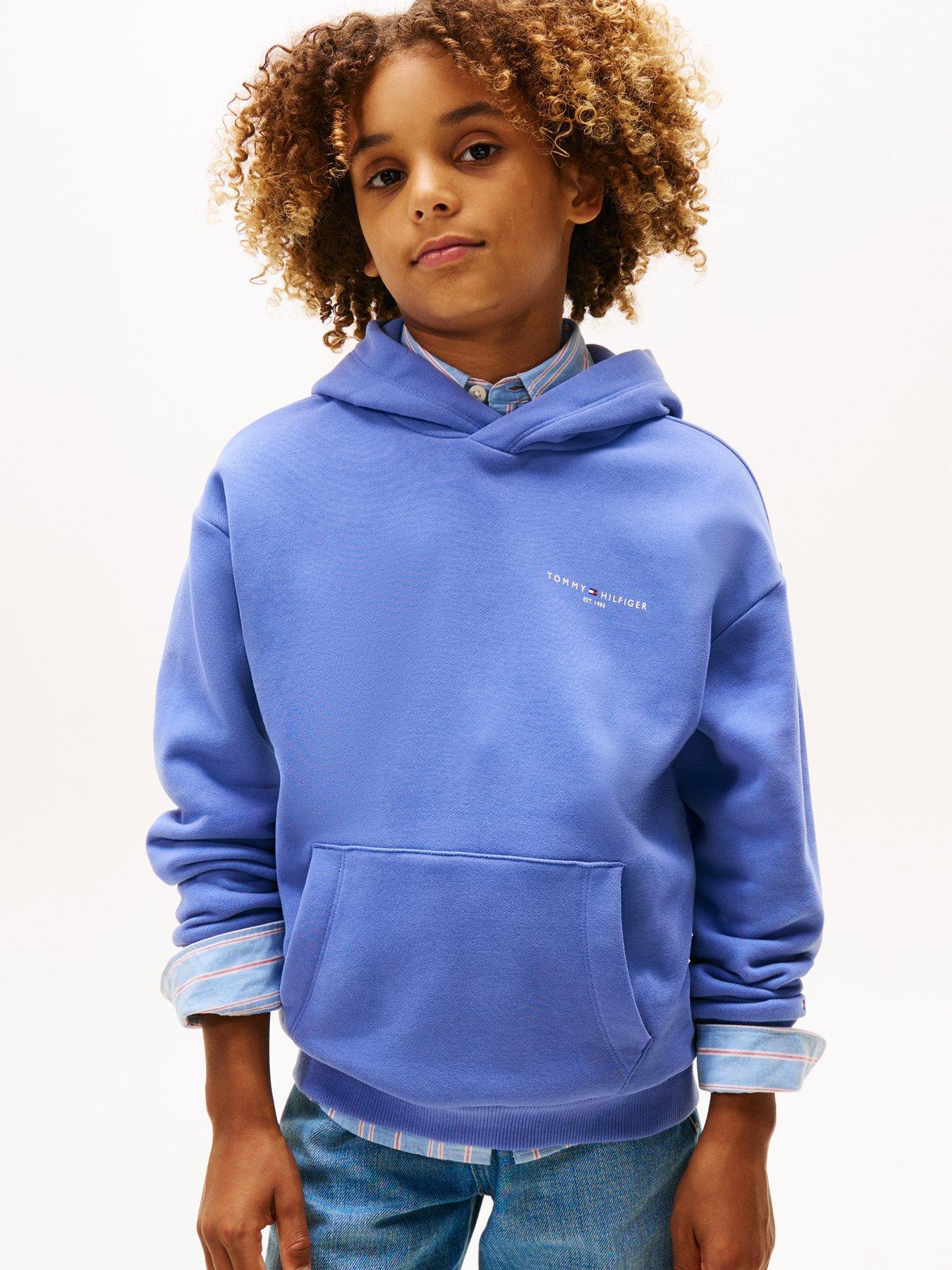 Tommy Hilfiger Girls Mini Corp Hoodie, Blue, Size Age: 14 Years