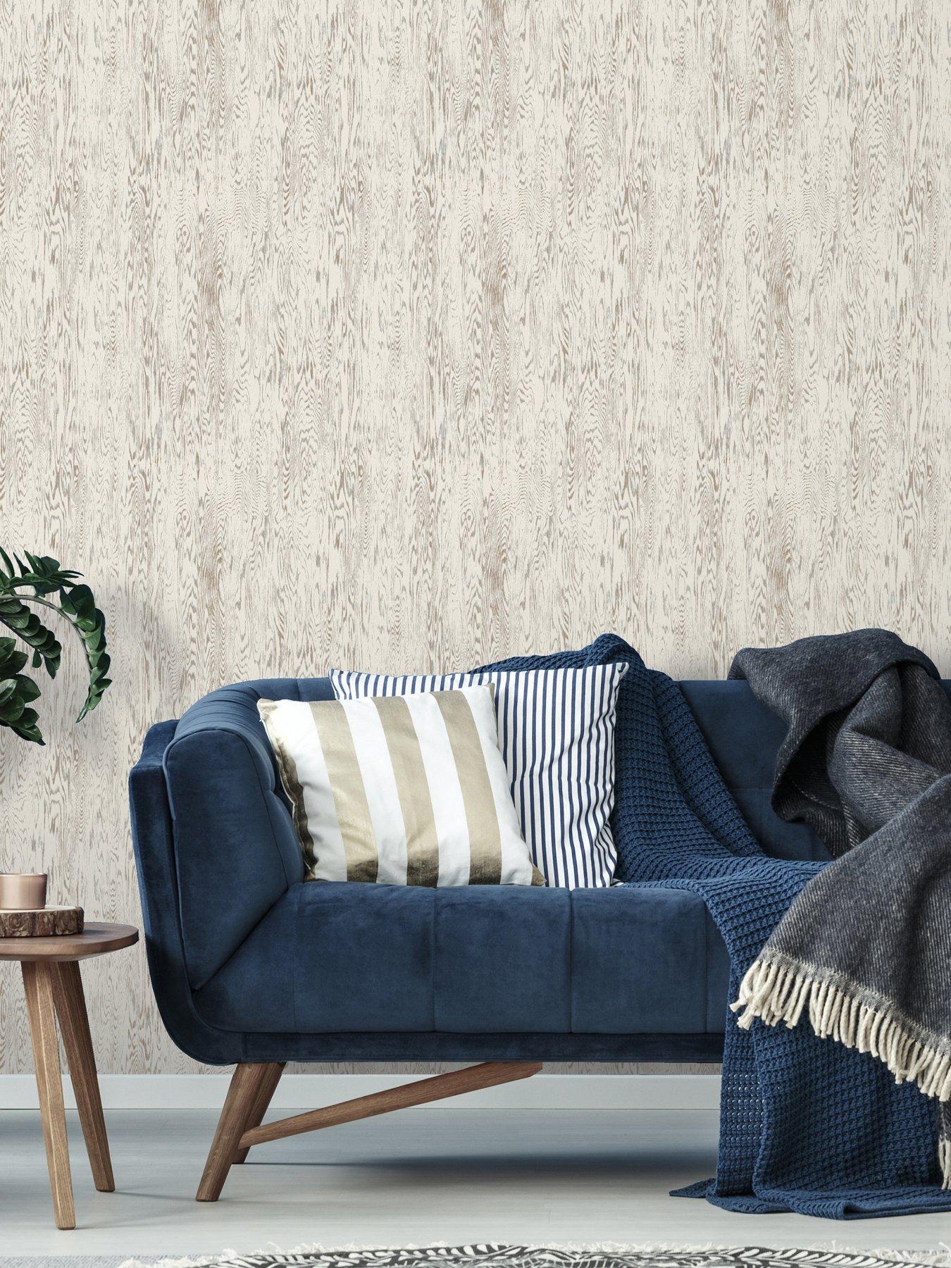 undefined Wood Grain White Wallpaper