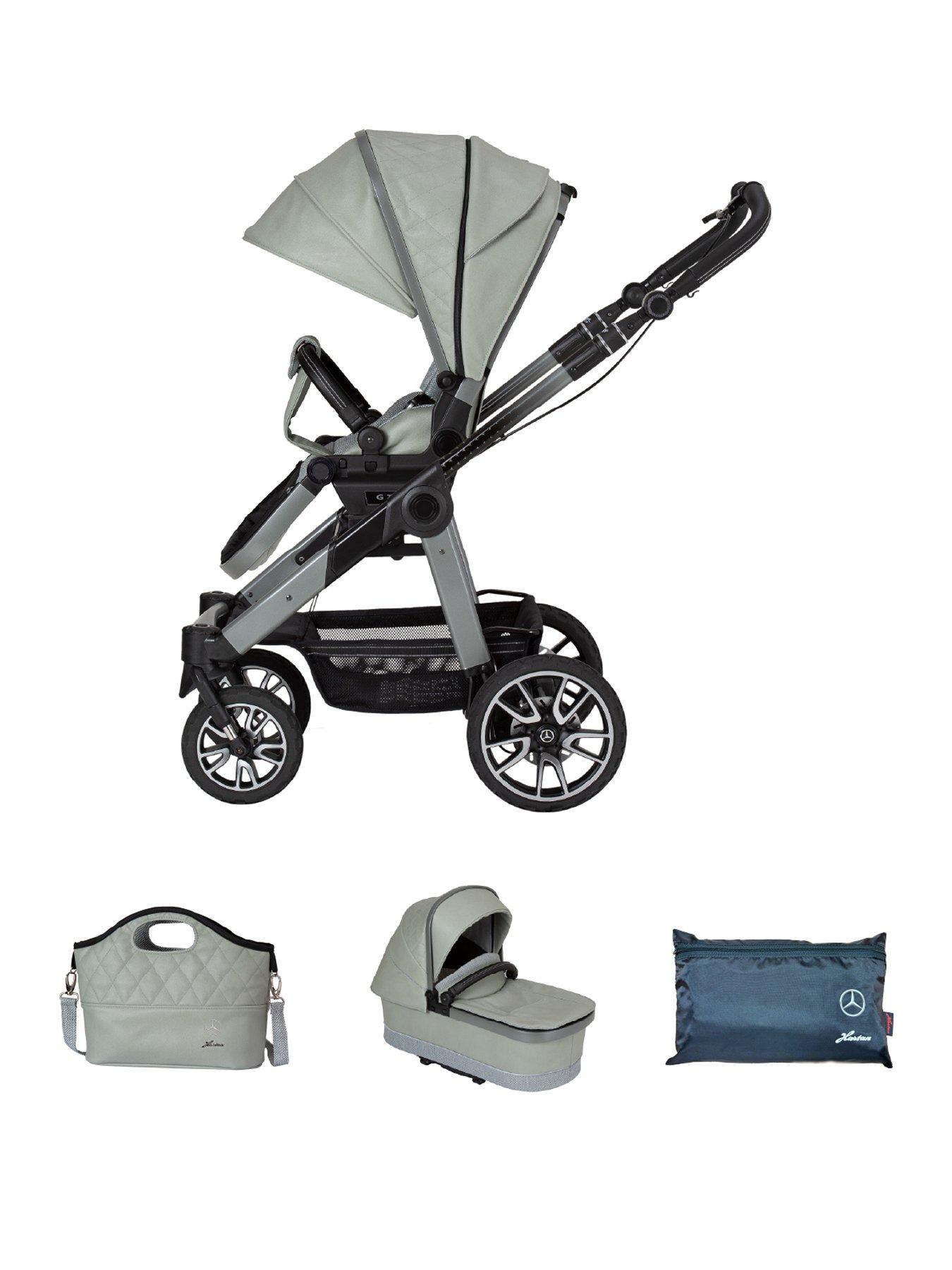 Mercedes All-Terrain GTR Pushchair, Carrycot  &  Changing Bag Bag - Sage Grey