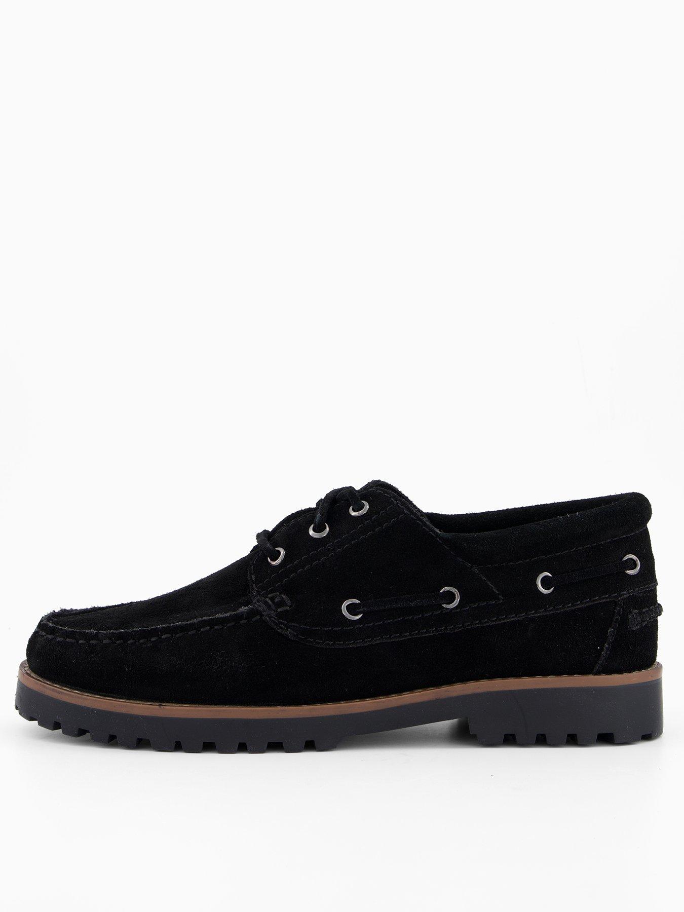 undefined Brooklyn Suede Boat Shoes - Black
