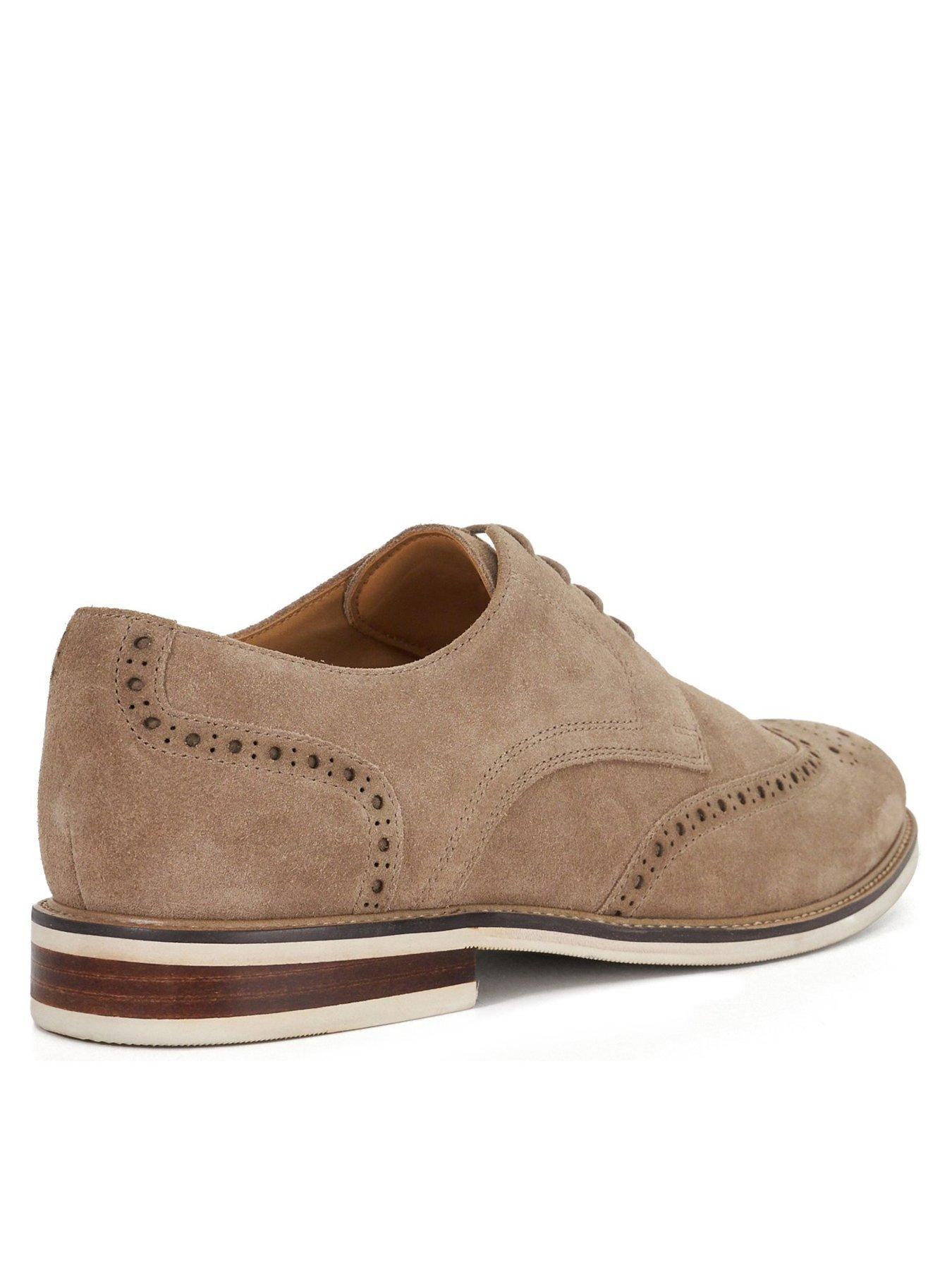 Beige Macy's Men's Dress Shoes Leather Linen Brogue