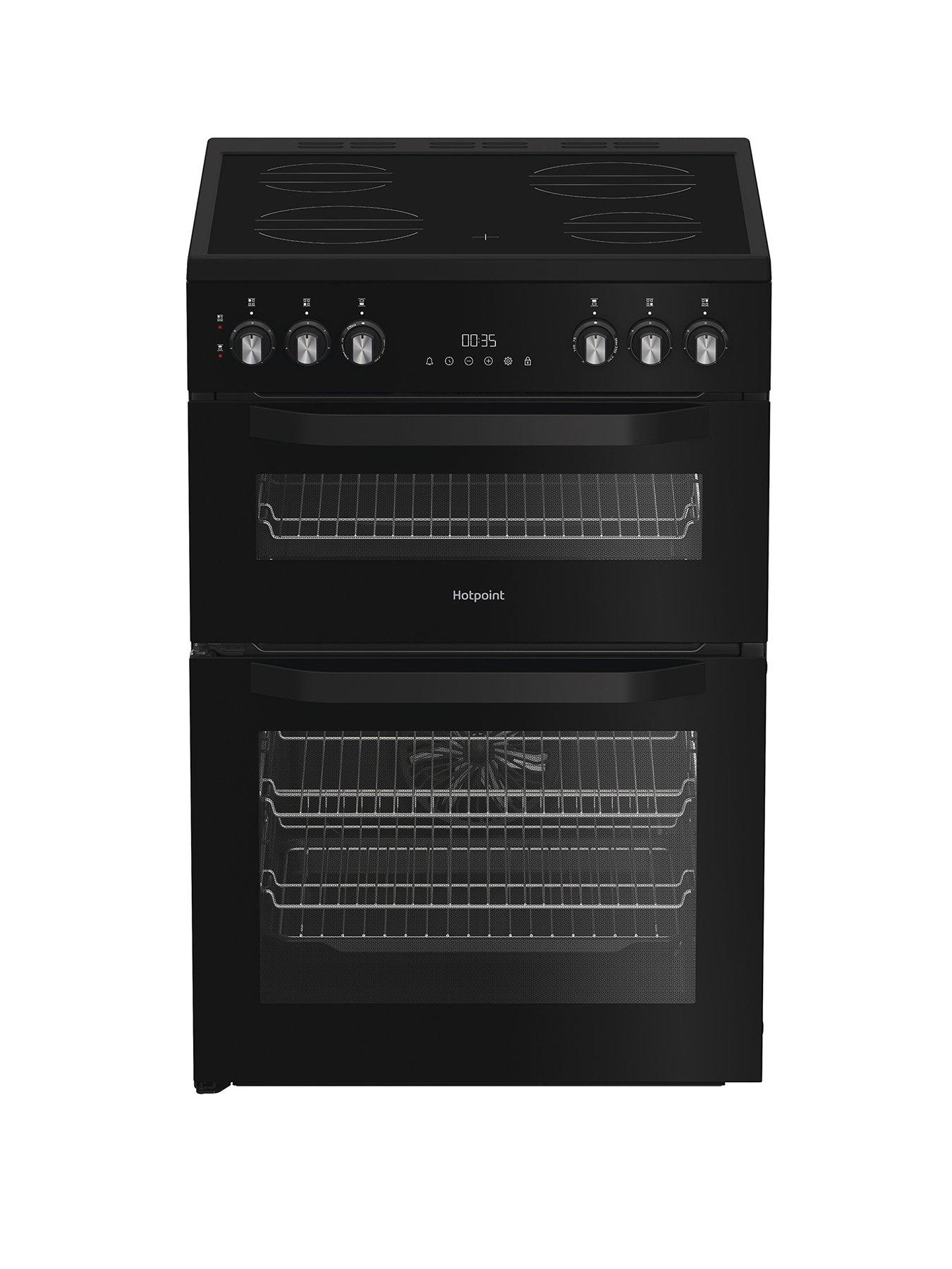 Hotpoint HDE6VDB1 - Electric Double Cooker - Black