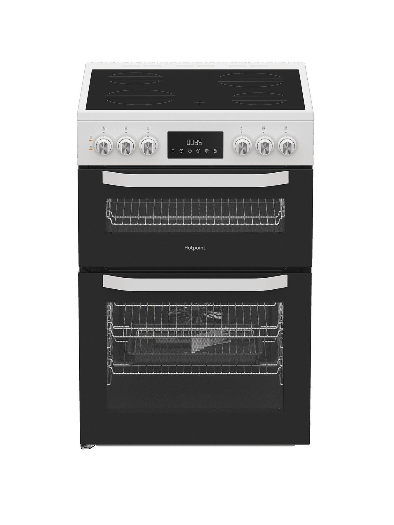 Hotpoint HTE6VDCW - Electric Twin Cooker with Multiflow Technology - White
