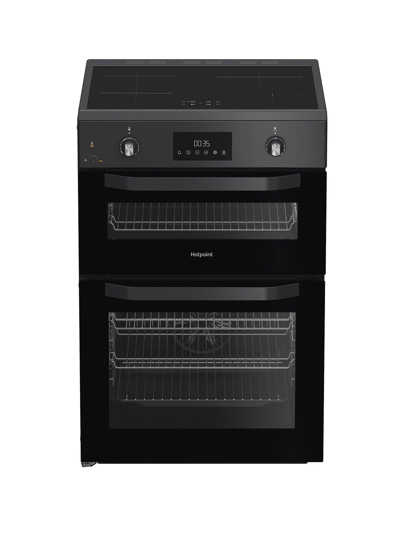 Hotpoint HDE6IDC2SA - Electric Double Cooker - Dark Silver