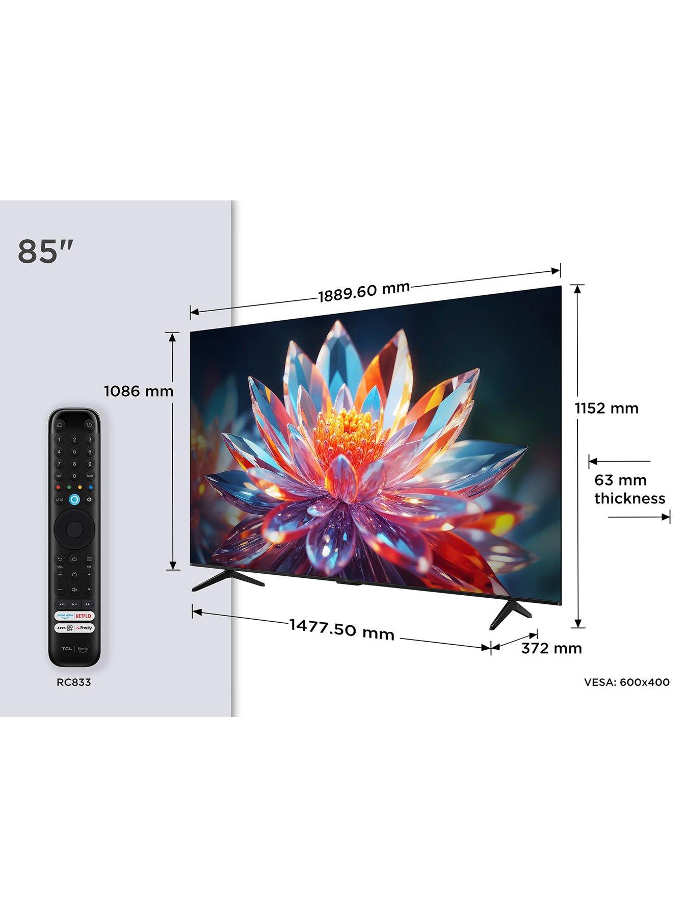 Image 2 of 7 of TCL 85T6C 85" QLED 4K HDR Fire Smart TV with Freely - 85T6C-UK