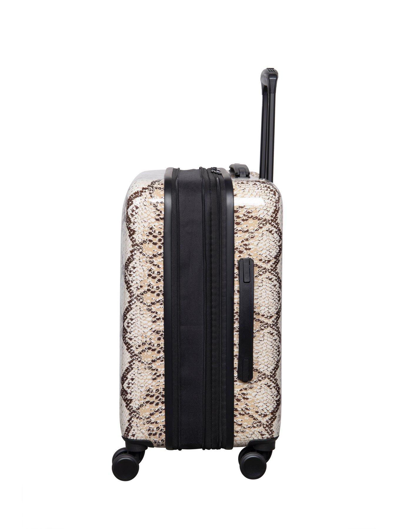 Image 5 of 7 of it Luggage Sheen Python Snake Skin Print Beige Hardshell 2pc Suitcase Set