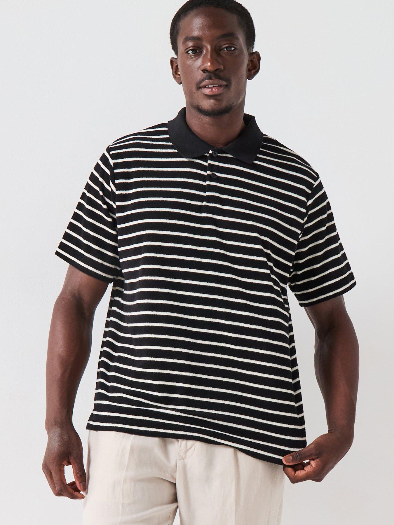 undefined Jack & Jones Gen Striped Towelling Polo Shirt