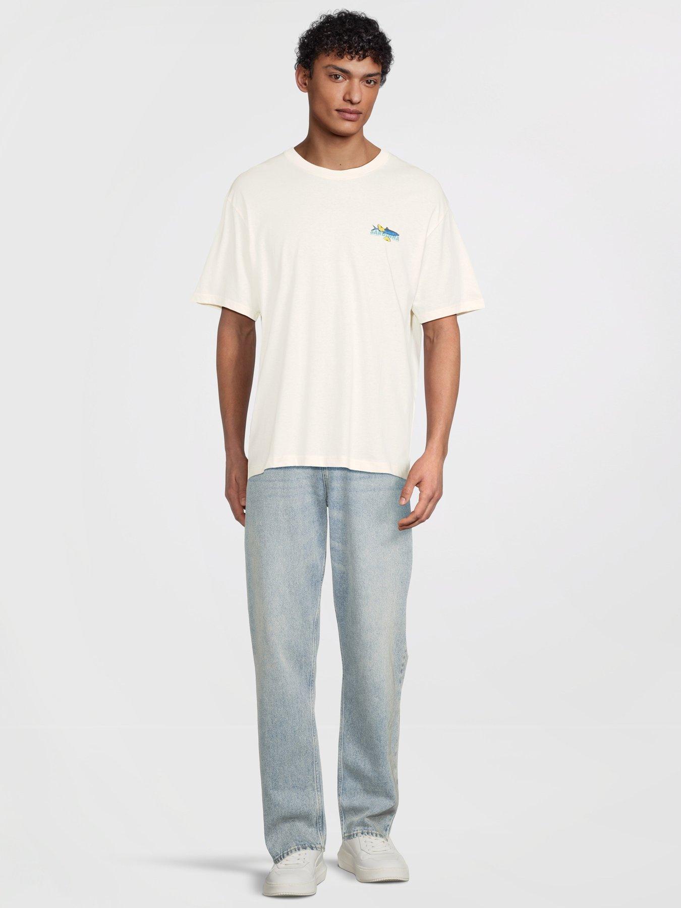 Image 3 of 5 of Jack & Jones Sardinha Back Graphic T-Shirt - Cream