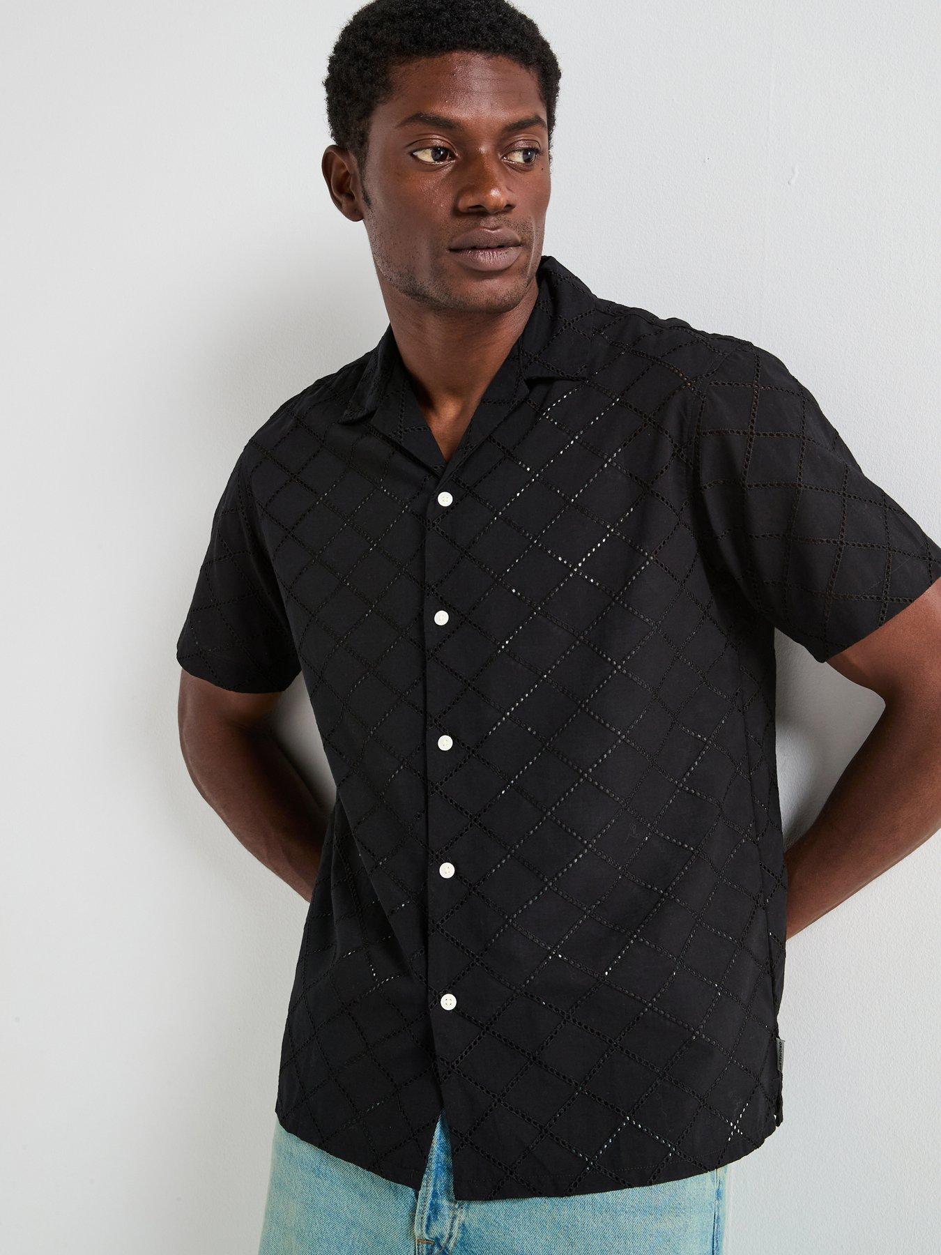 undefined Luke Summer Anglaise Short Sleeve Resort Shirt - Black