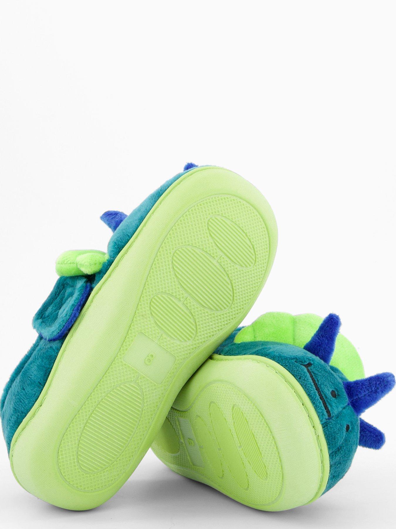 Image 4 of 6 of The Very Collection Younger Boys Dinosaur Touch Strap Slipper - Blue