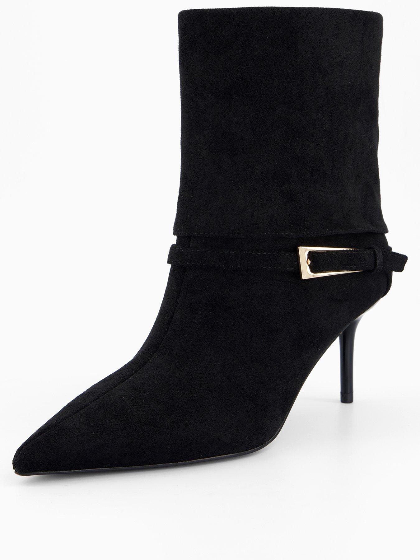 Image 3 of 7 of The Very Collection Ankle Boot With Turn Detail Pointed Ankle Boot - Black