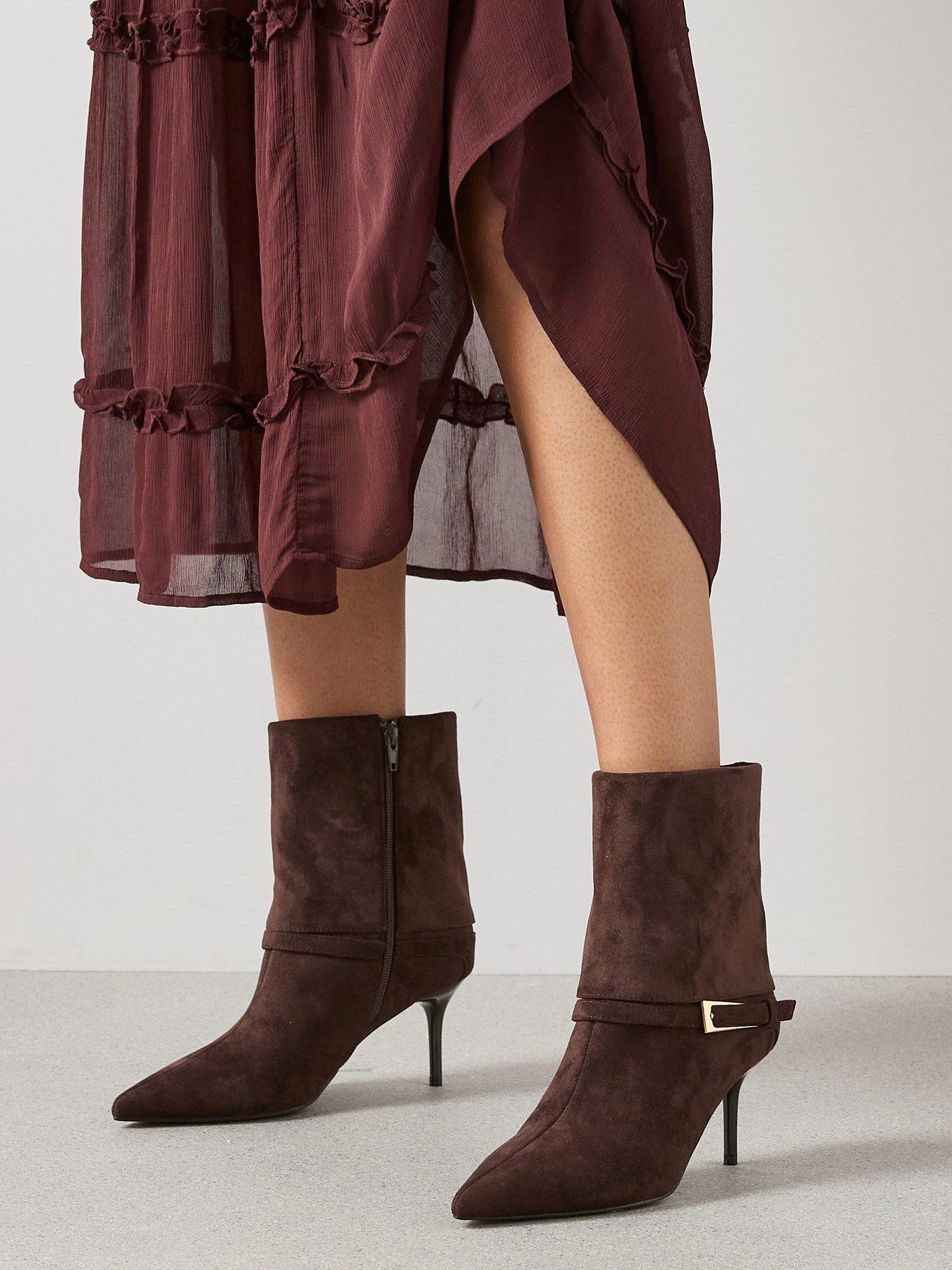 The Very Collection Ankle Boot With Turn Detail Pointed Ankle Boot - Brown