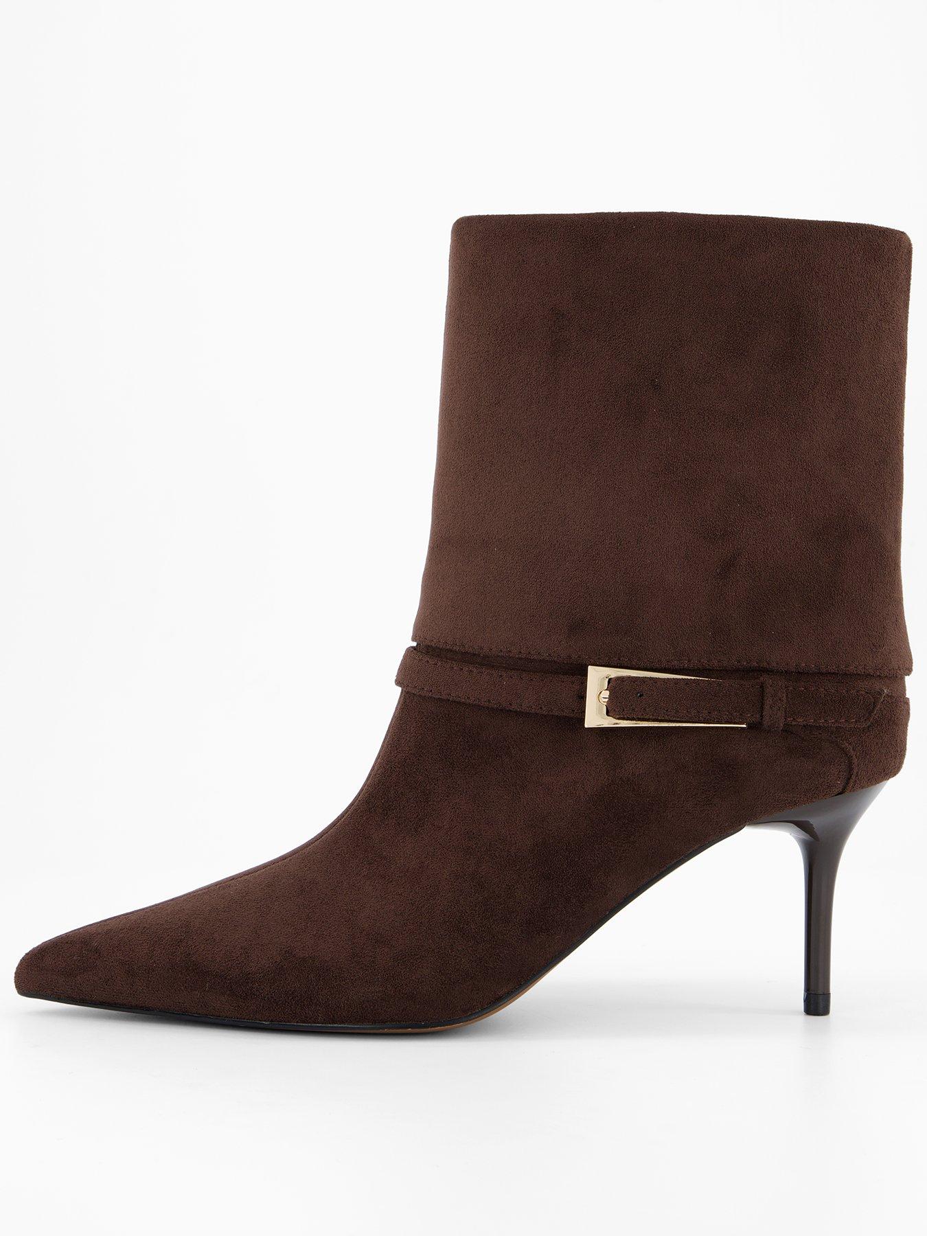 Image 2 of 7 of The Very Collection Ankle Boot With Turn Detail Pointed Ankle Boot - Brown