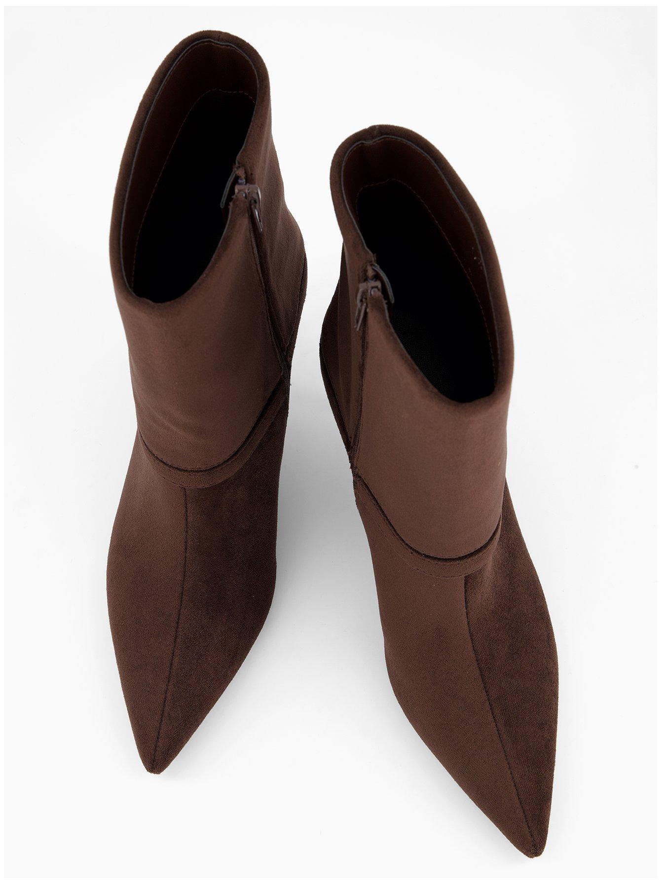 Image 4 of 7 of The Very Collection Ankle Boot With Turn Detail Pointed Ankle Boot - Brown
