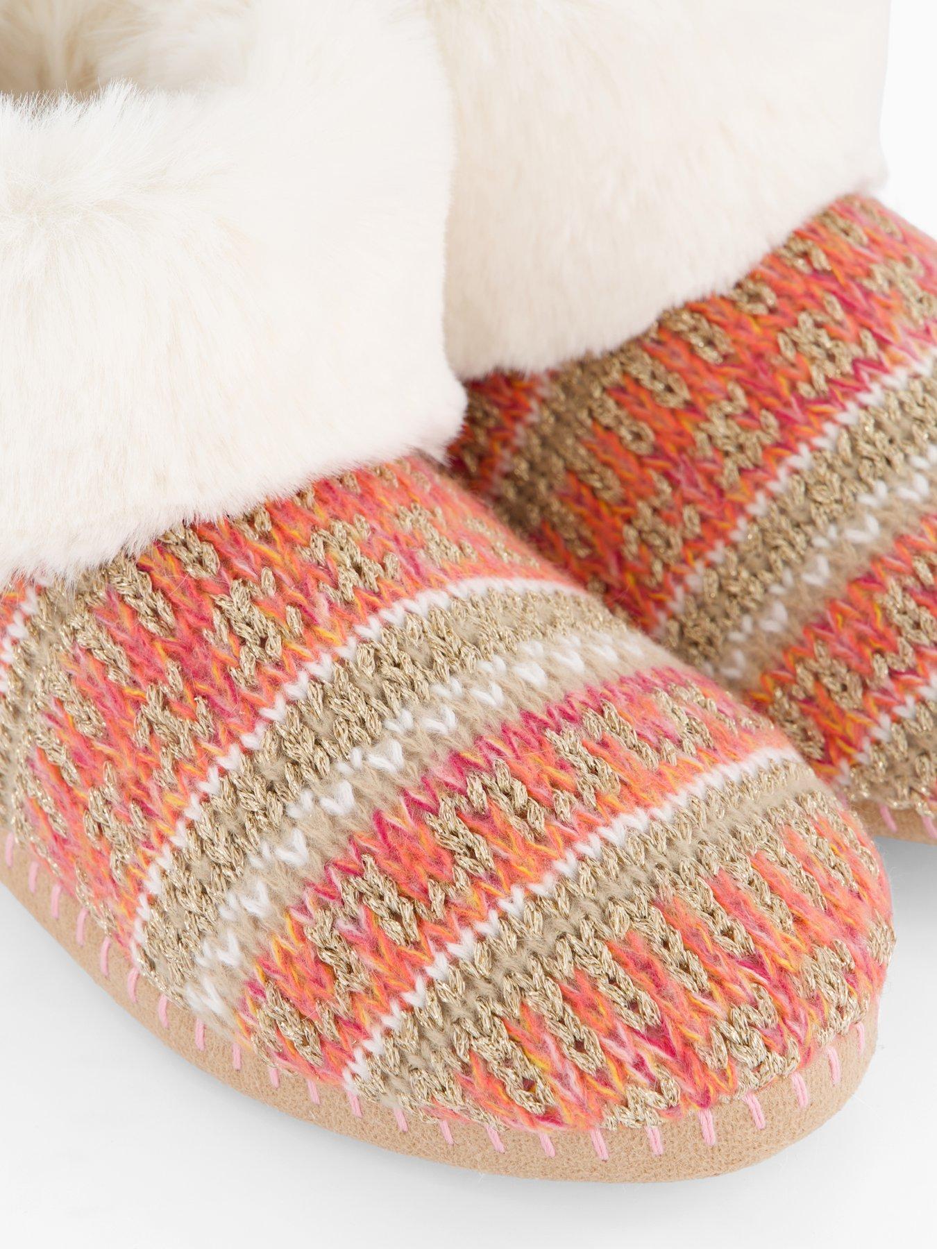 Image 5 of 6 of The Very Collection Knitted Boot Slipper - Multi