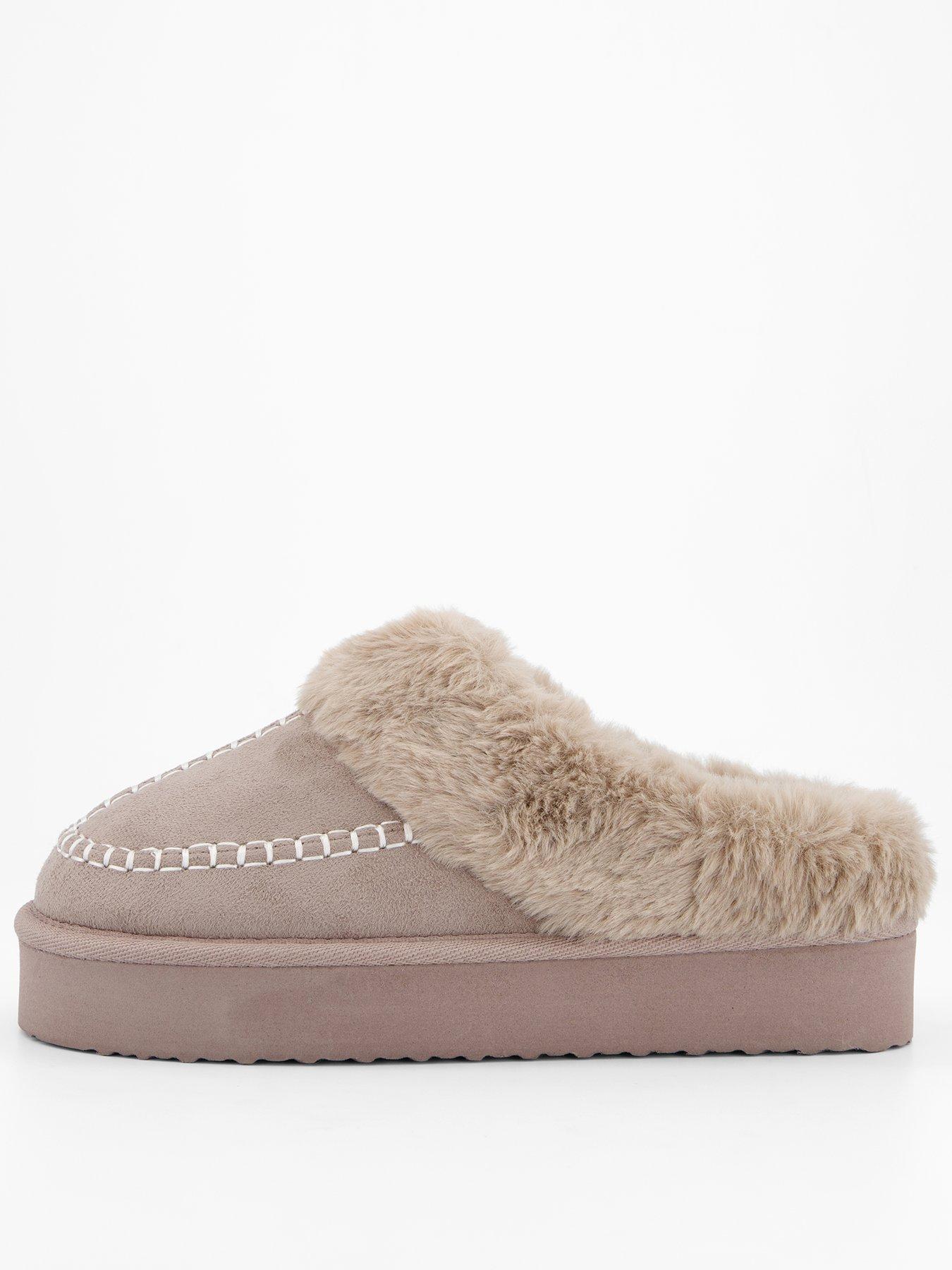 The Very Collection Flatform Slippers - Grey