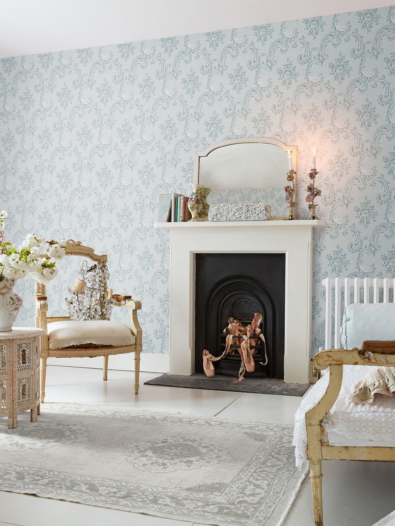 undefined Rachel Ashwell® Boudoir Beauty Wallpaper - Blue