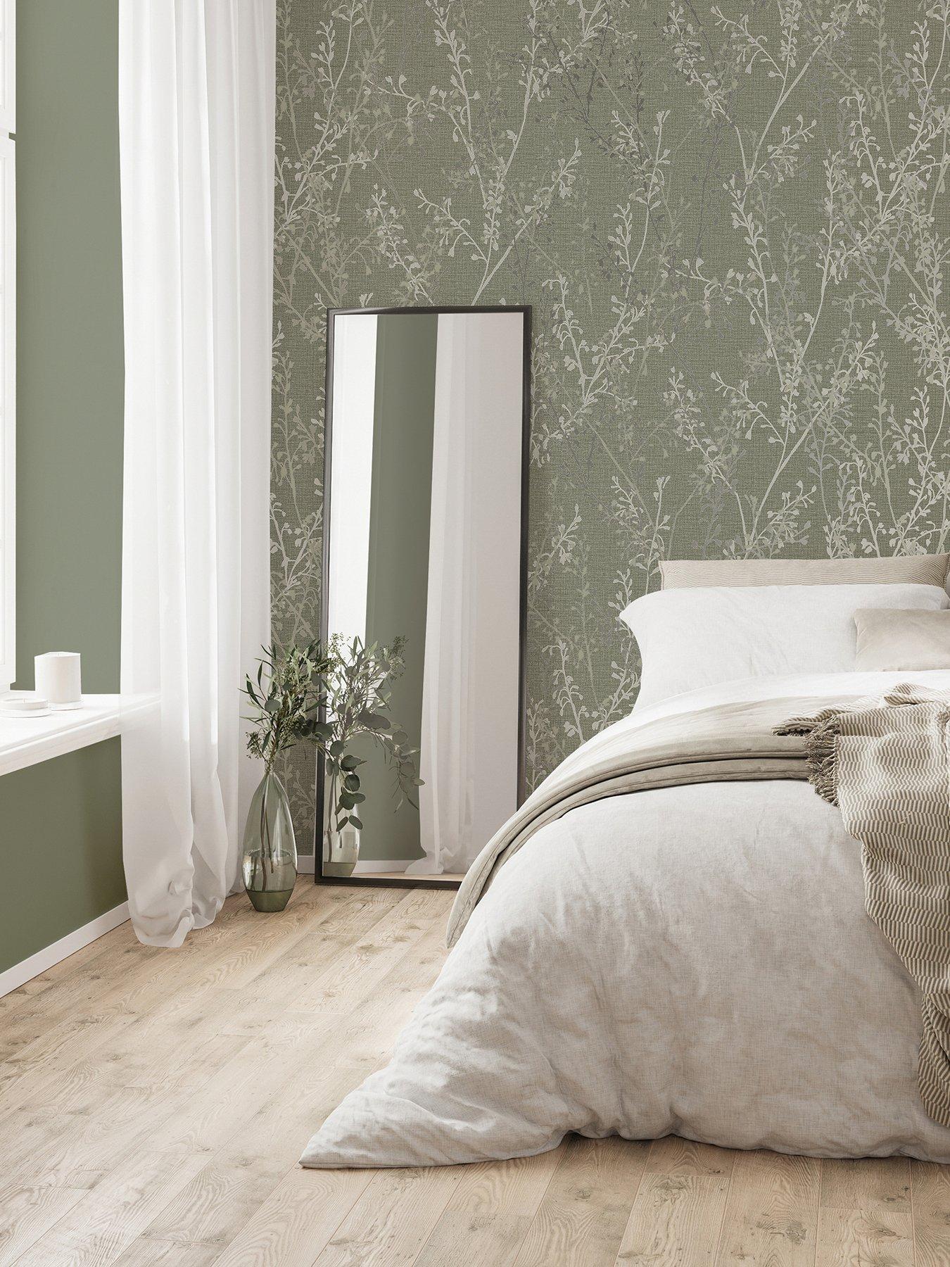 undefined Breeze Sprig Wallpaper in Sage Green