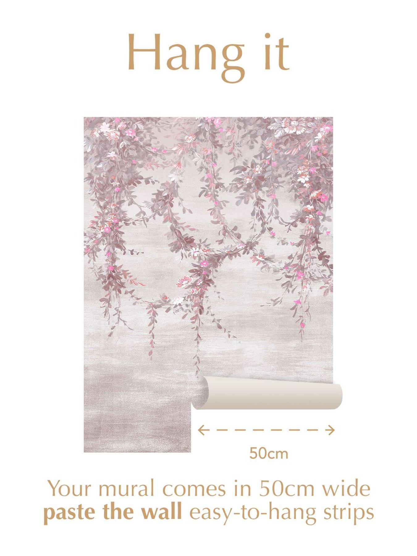 Image 3 of 4 of Shabby Chic by Rachel Ashwell Hanging Garden Fixed Size Mural - Pink